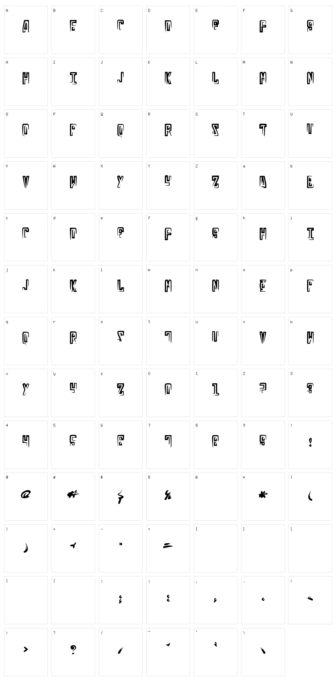 Russian Line Character Set