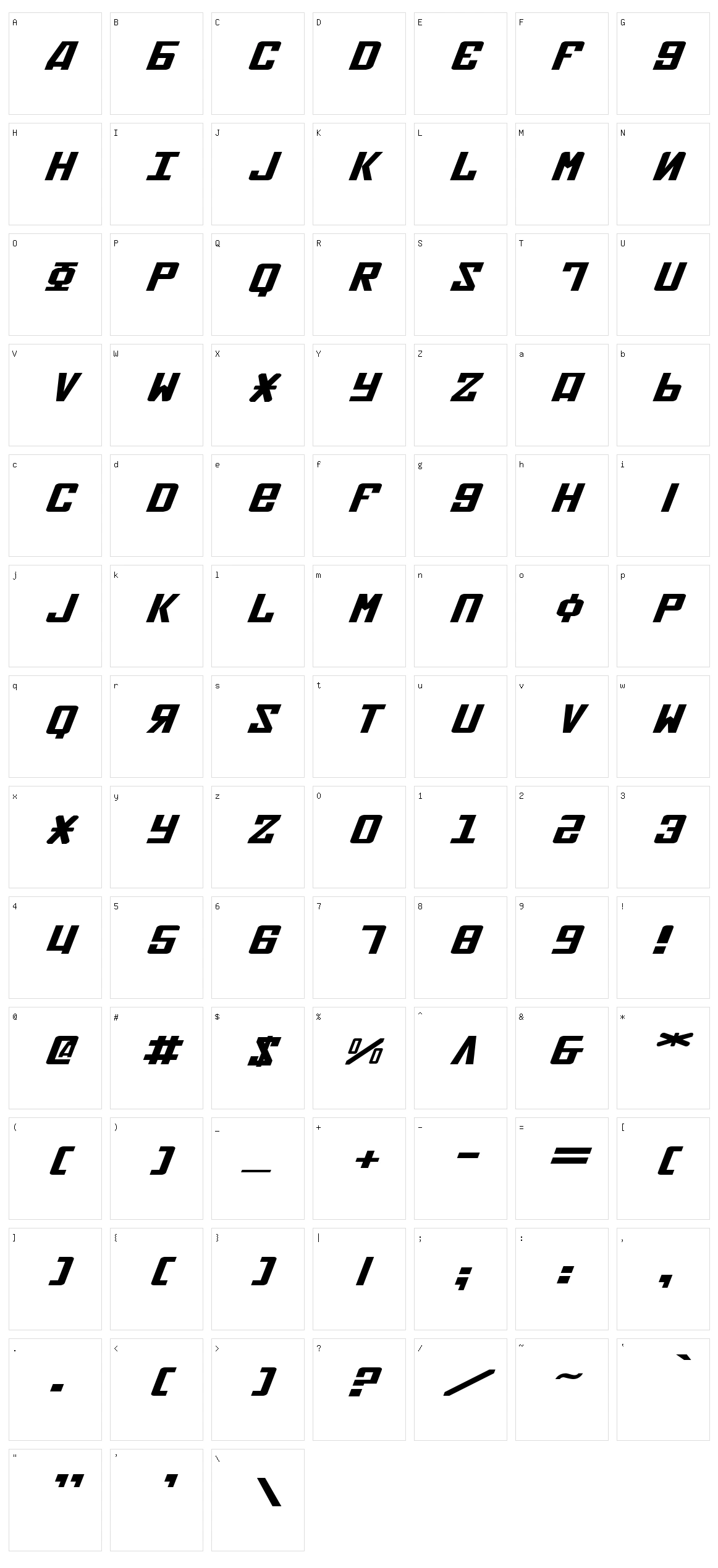 Soviet Character Set