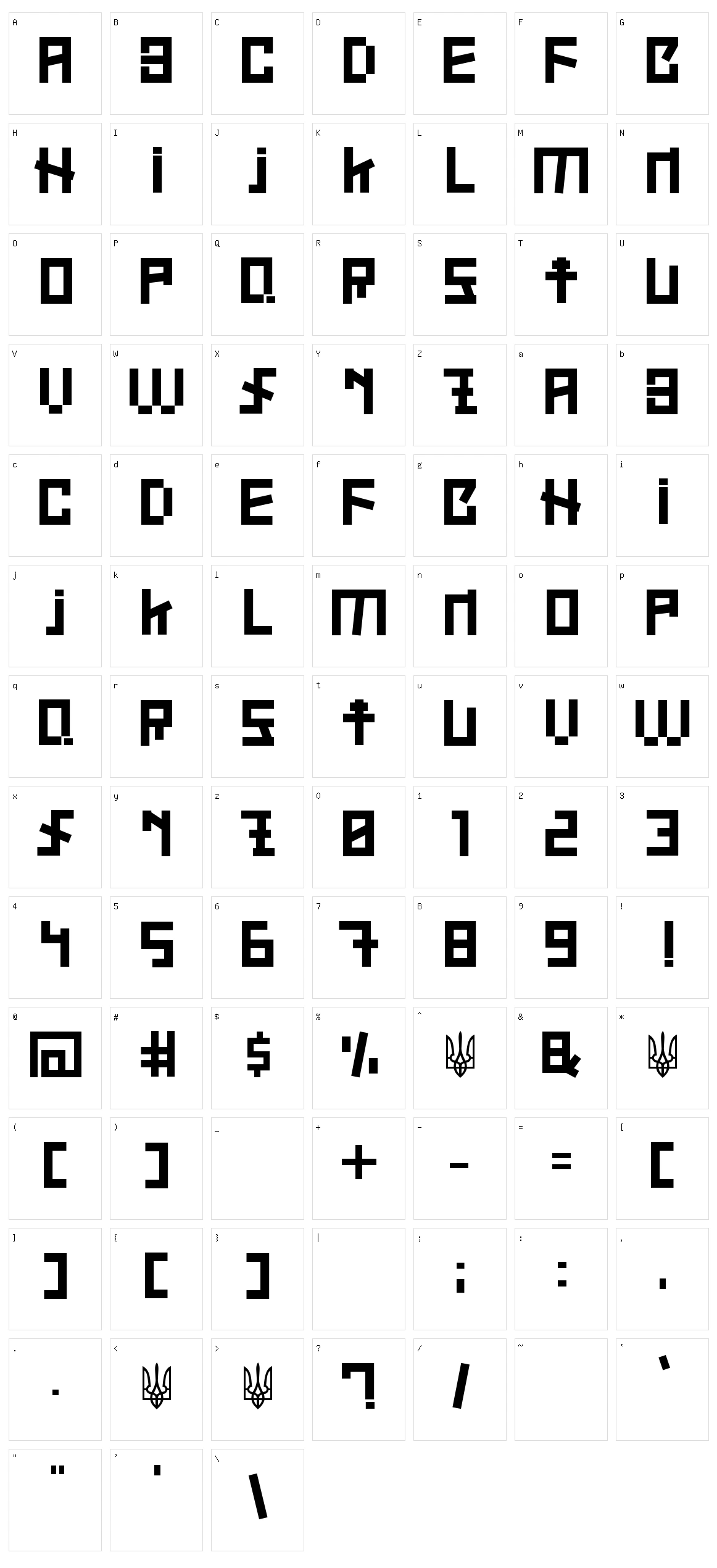 Ukraine Character Set