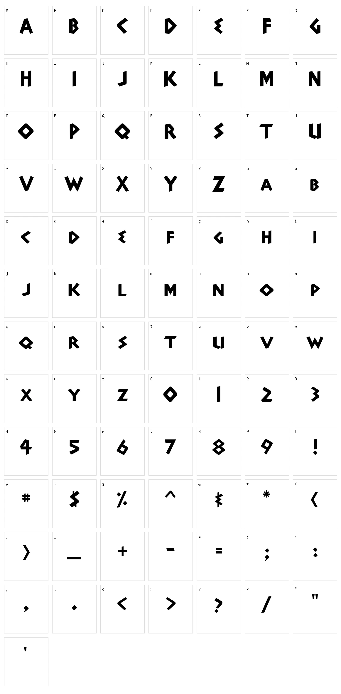 Adonais Character Set