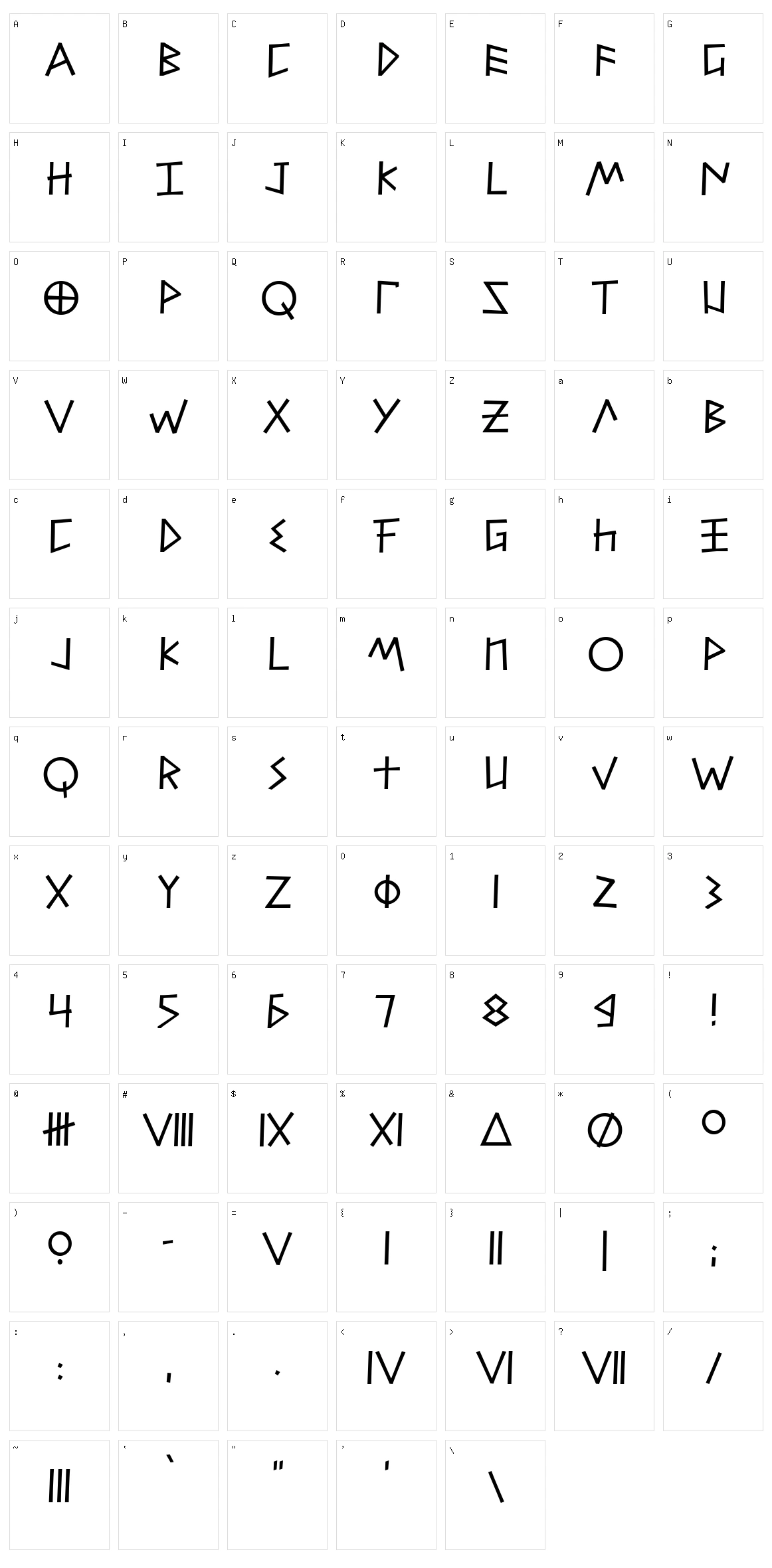 Alfabetix Character Set