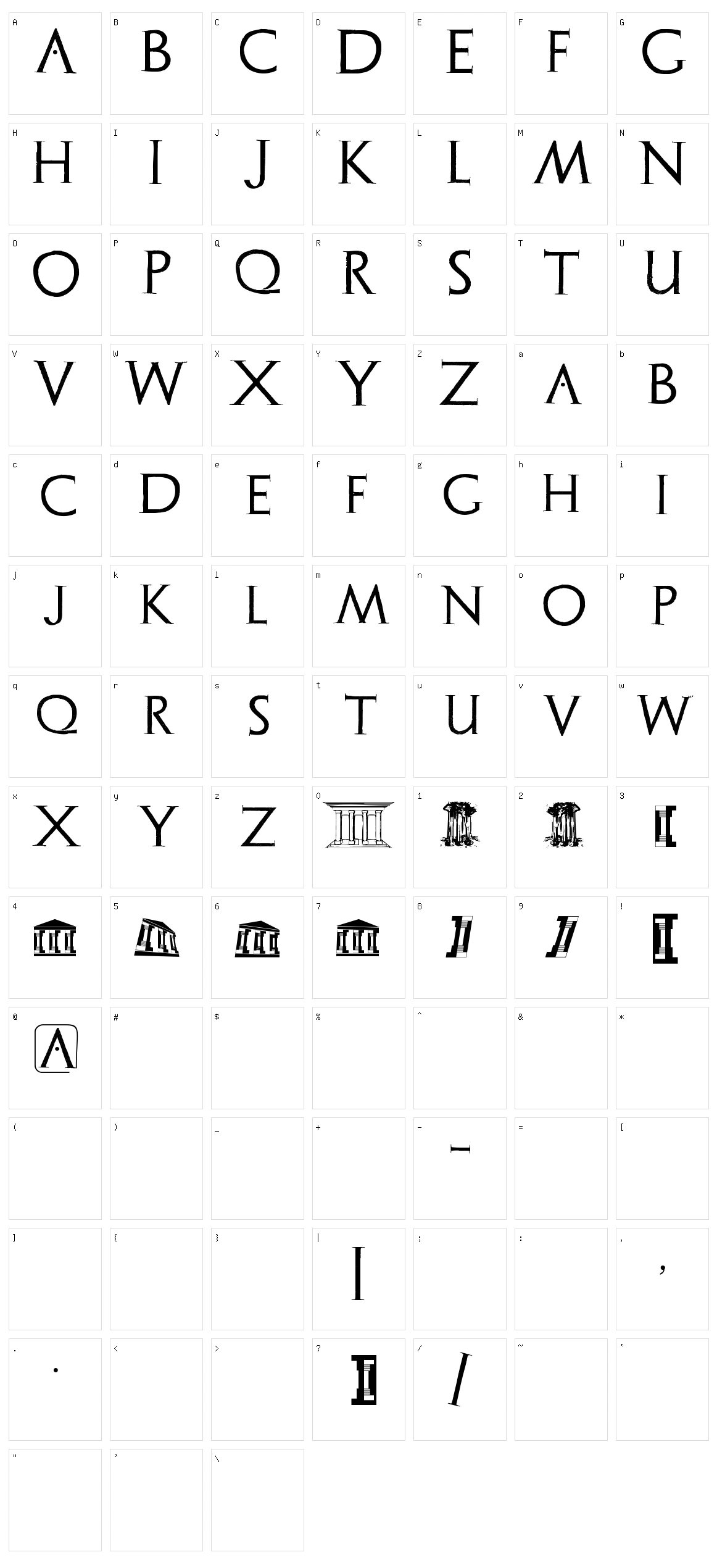 Archeologicaps Character Set