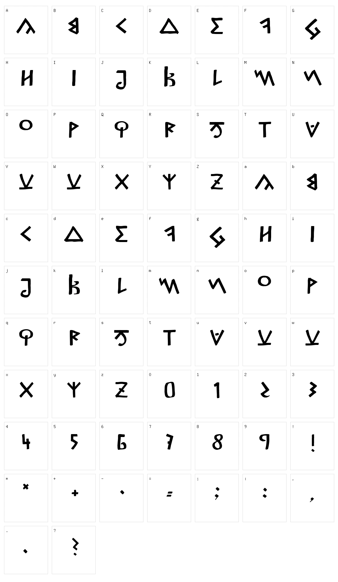 Capitalis Goreanis Character Set