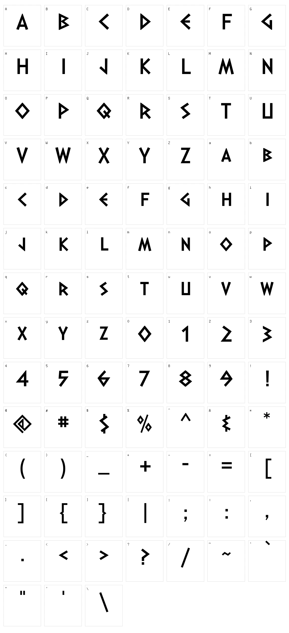Dalek Pinpoint Character Set