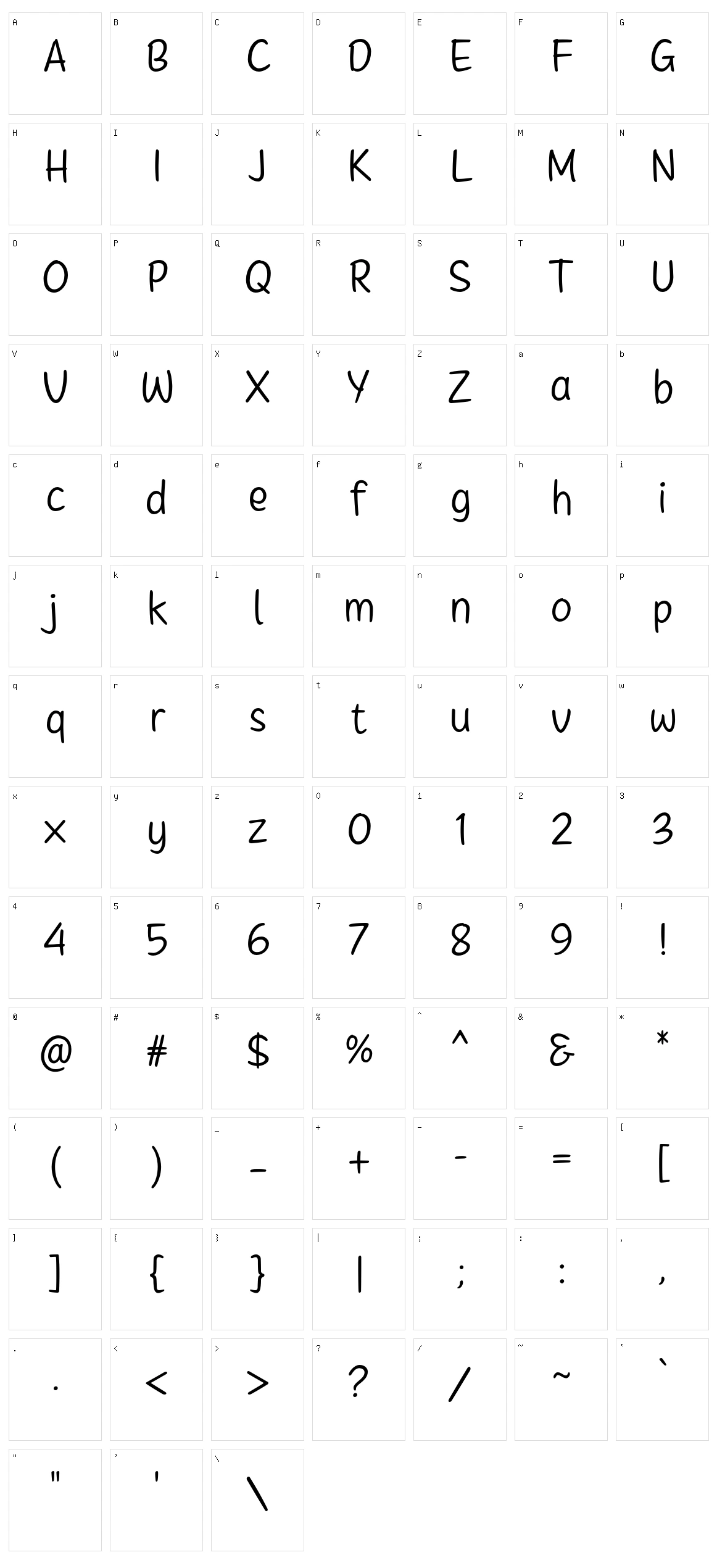Note Paper Character Set
