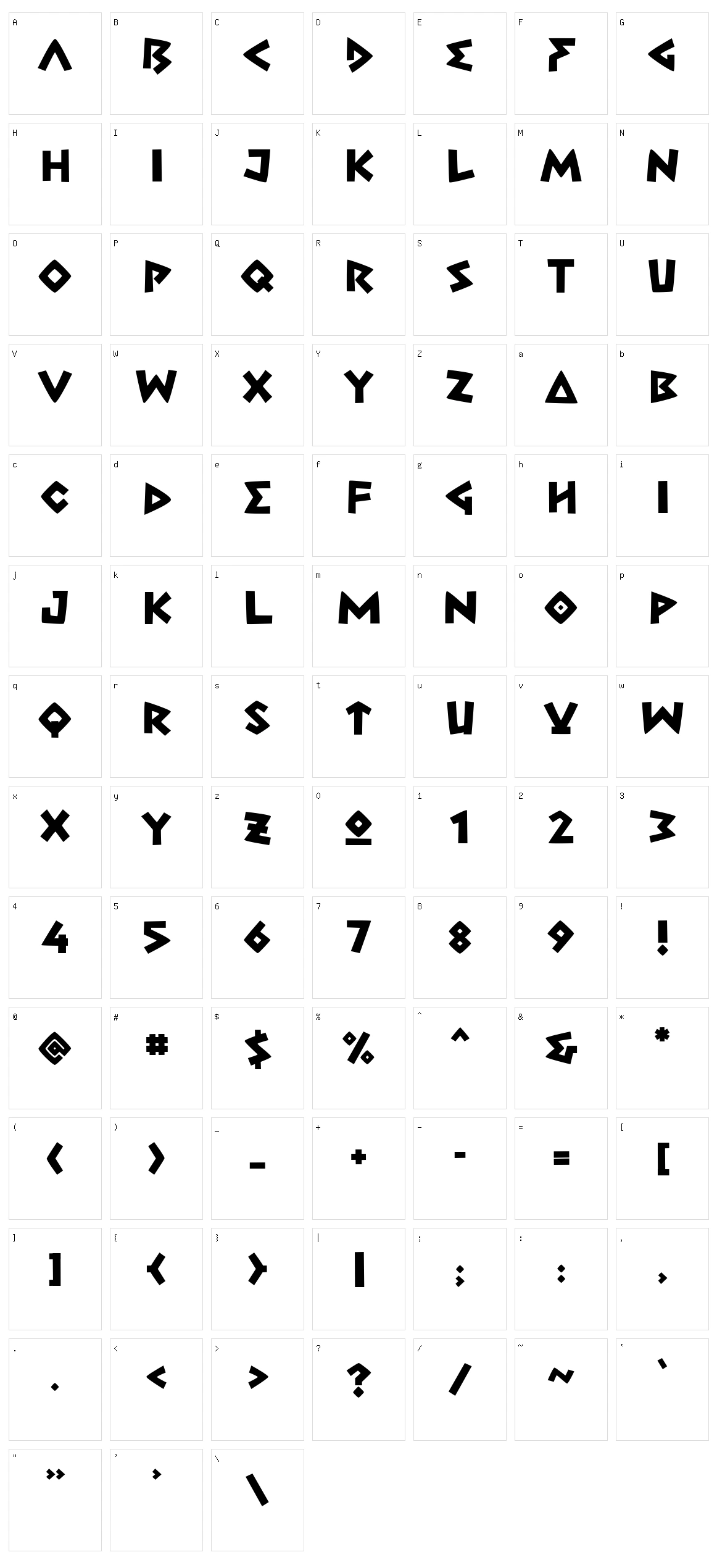 Greconian Character Set