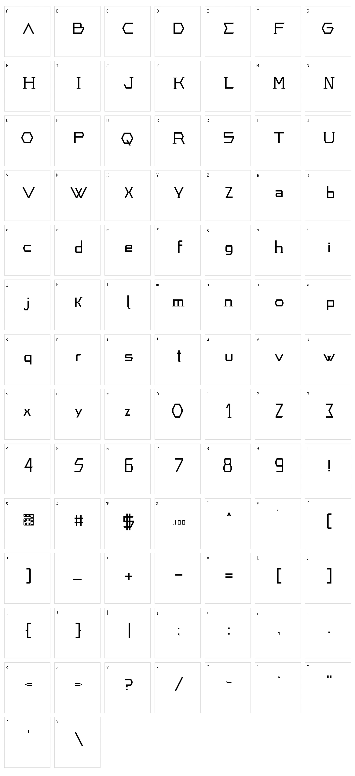 Greek Character Set