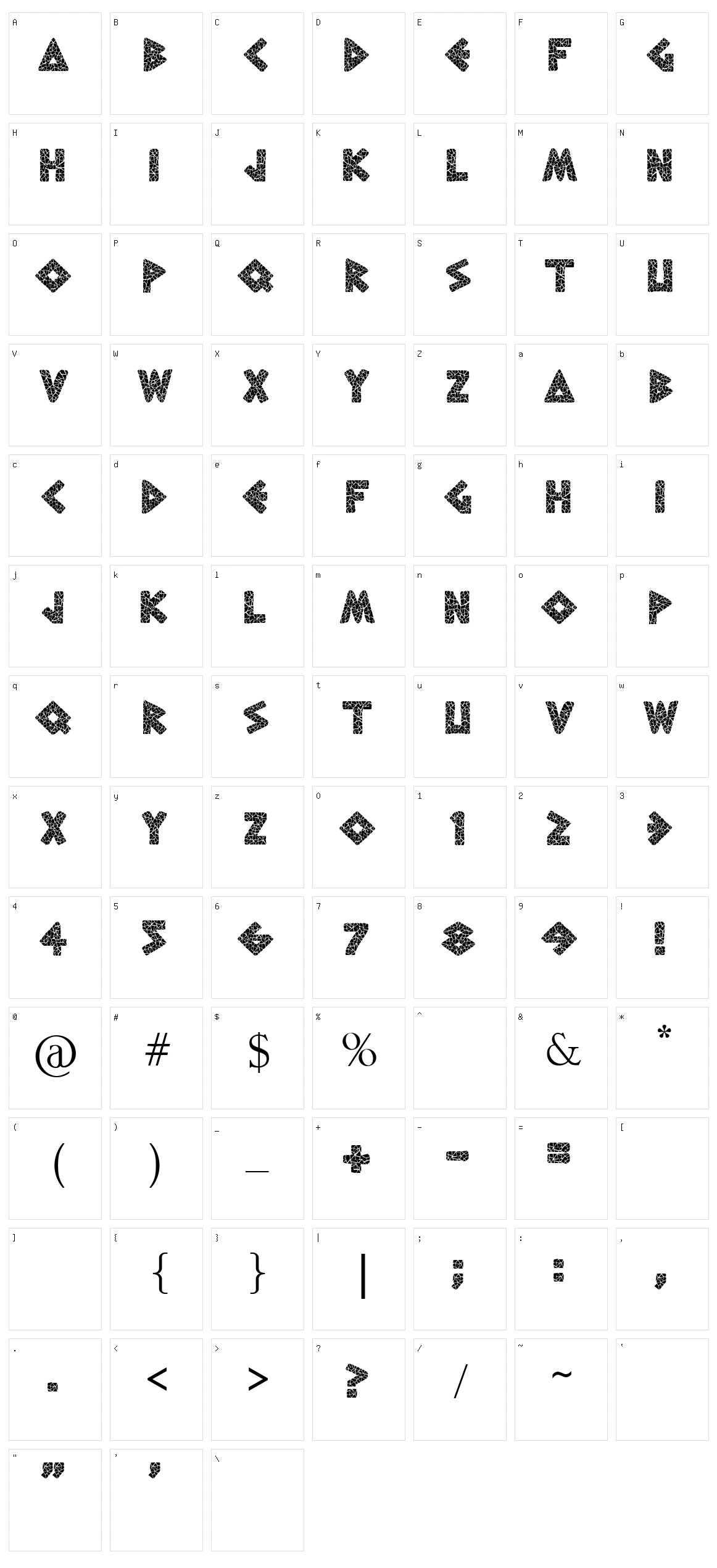 Greek To Me Character Set