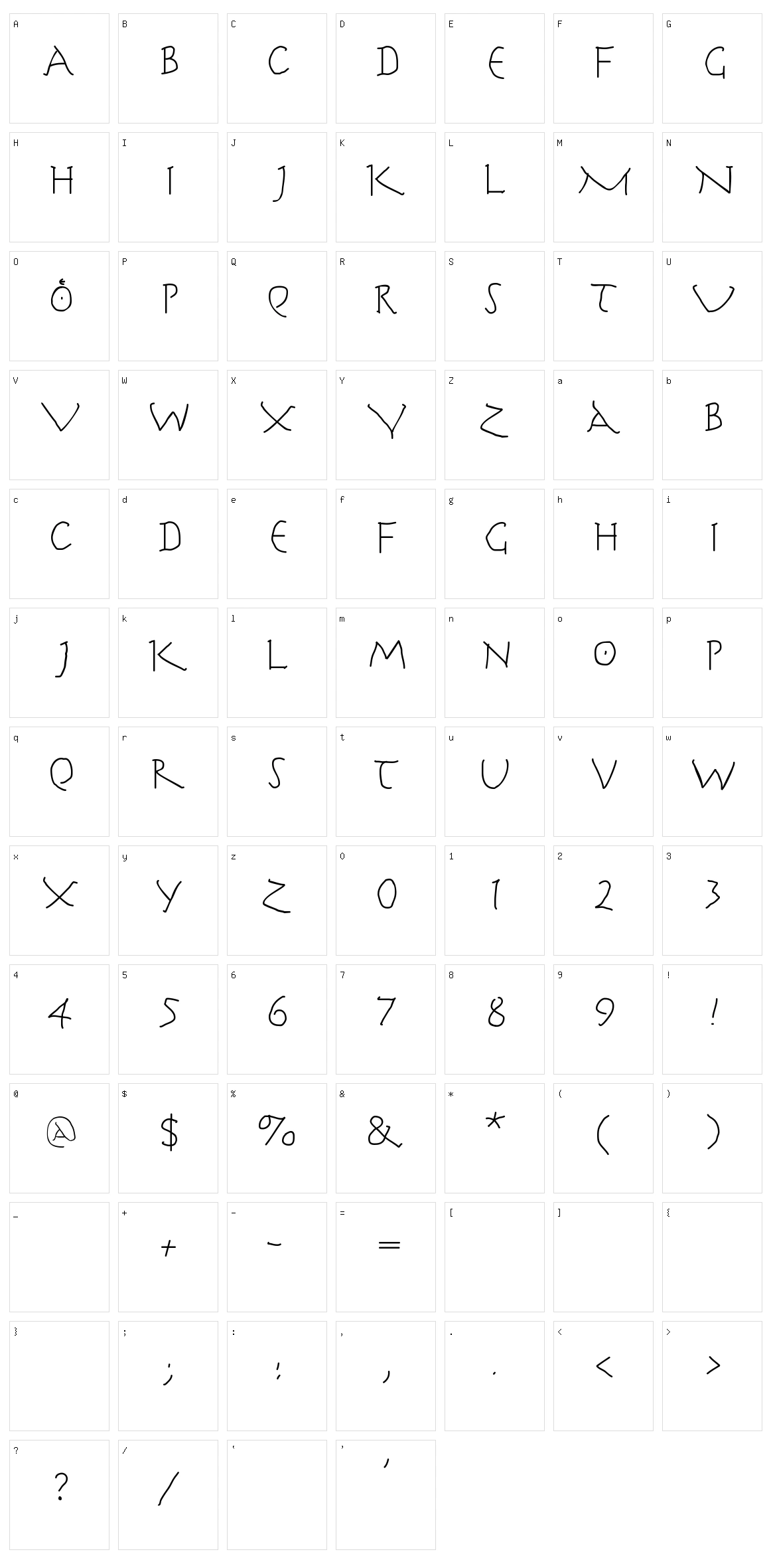Herr Cooles Writing Character Set
