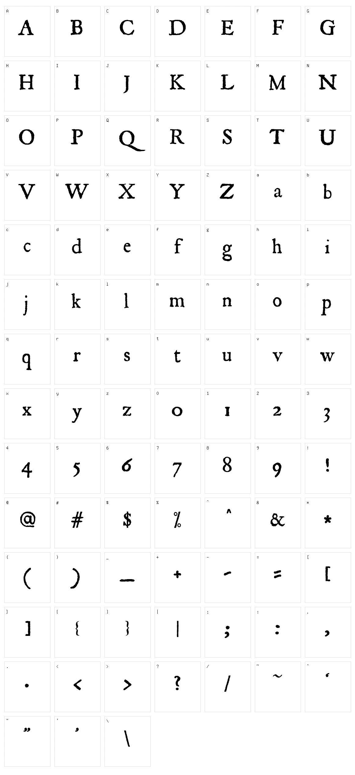 JSL Ancient Character Set