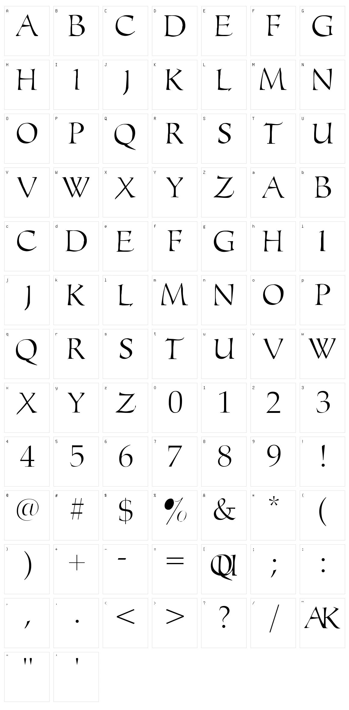 Monograms Toolbox Character Set