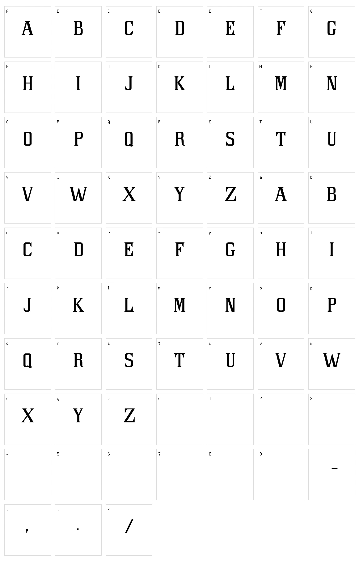 Pac Libertas Character Set