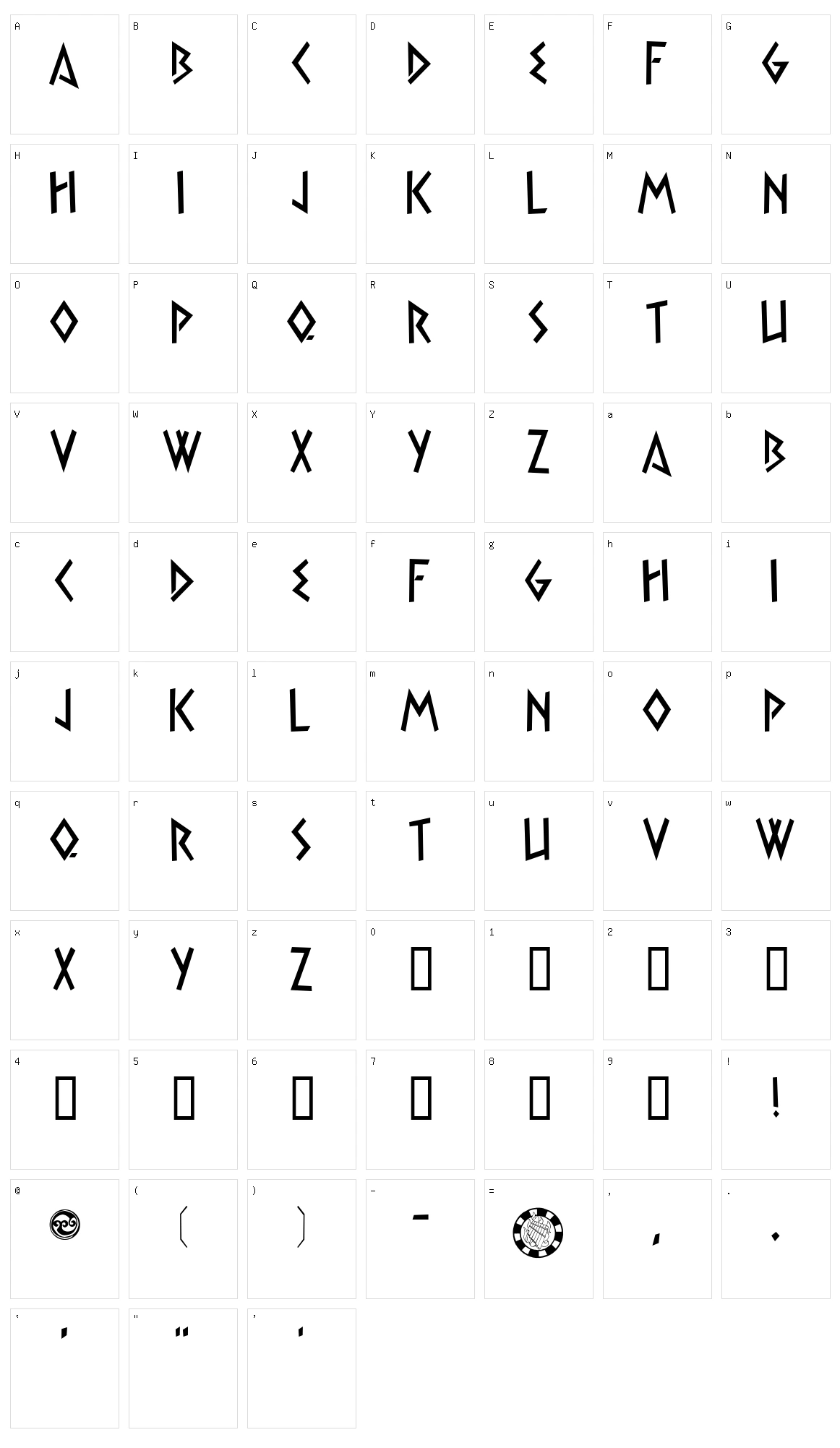 Satyr Character Set