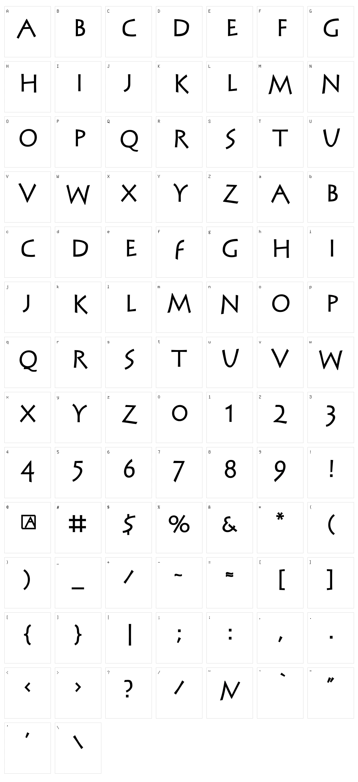 Stein Antik Character Set