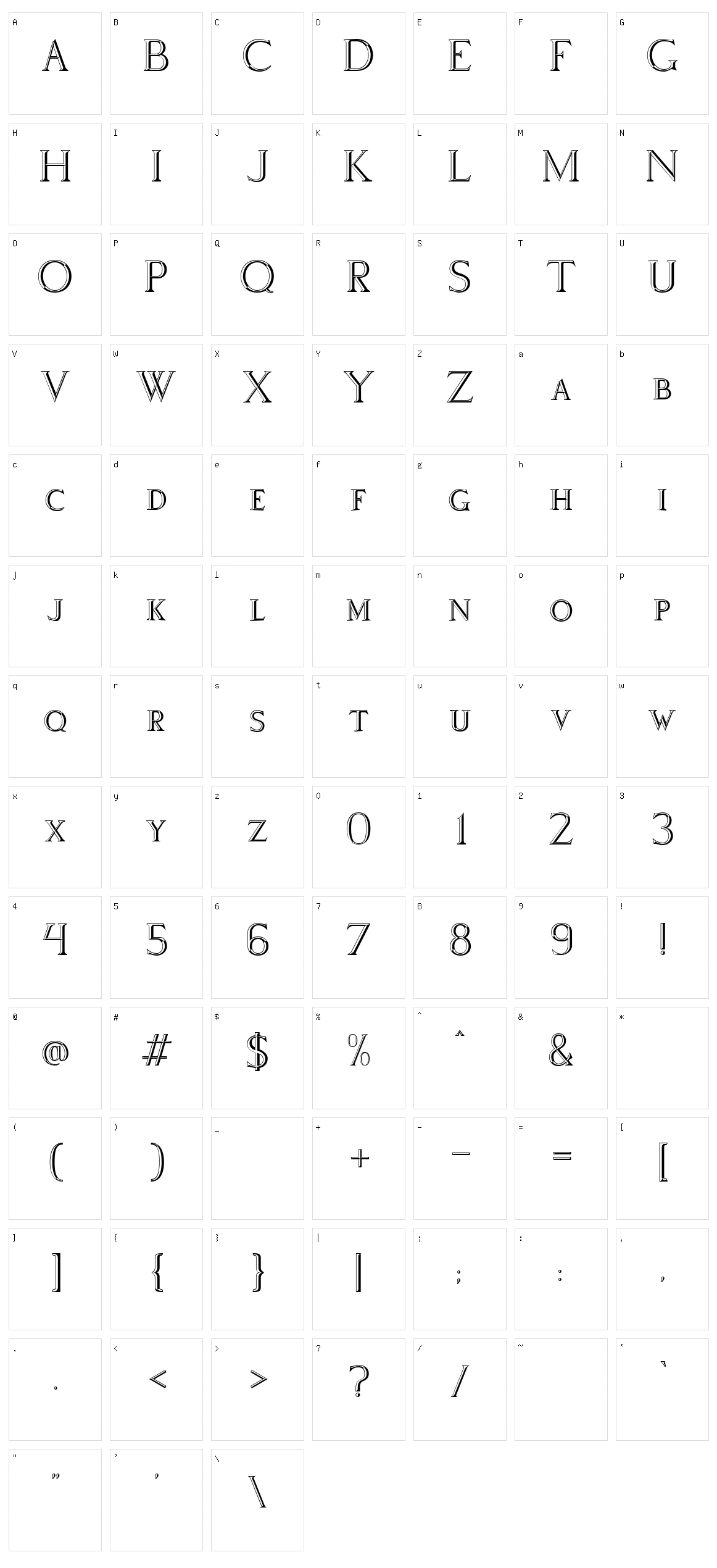 Via Appia Character Set