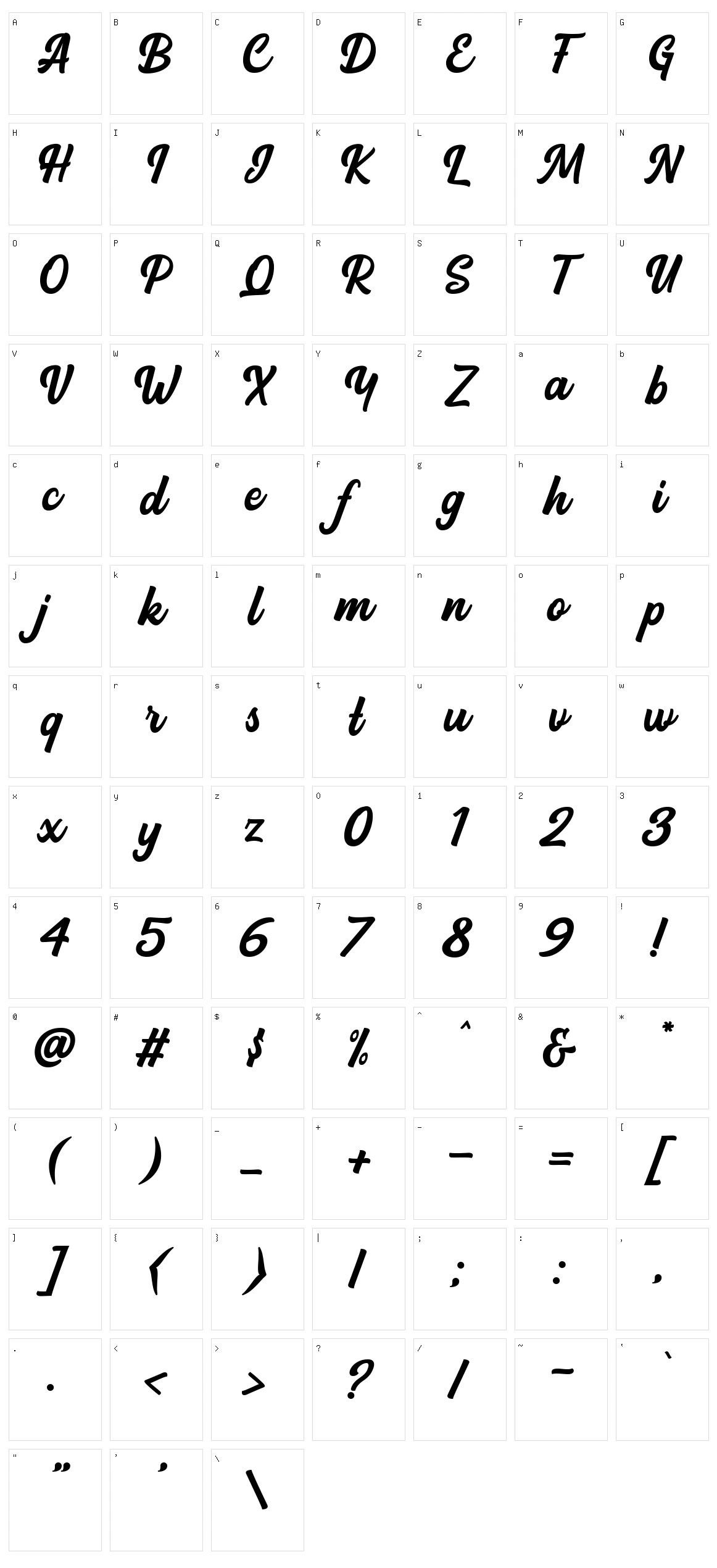 Backstone Character Set