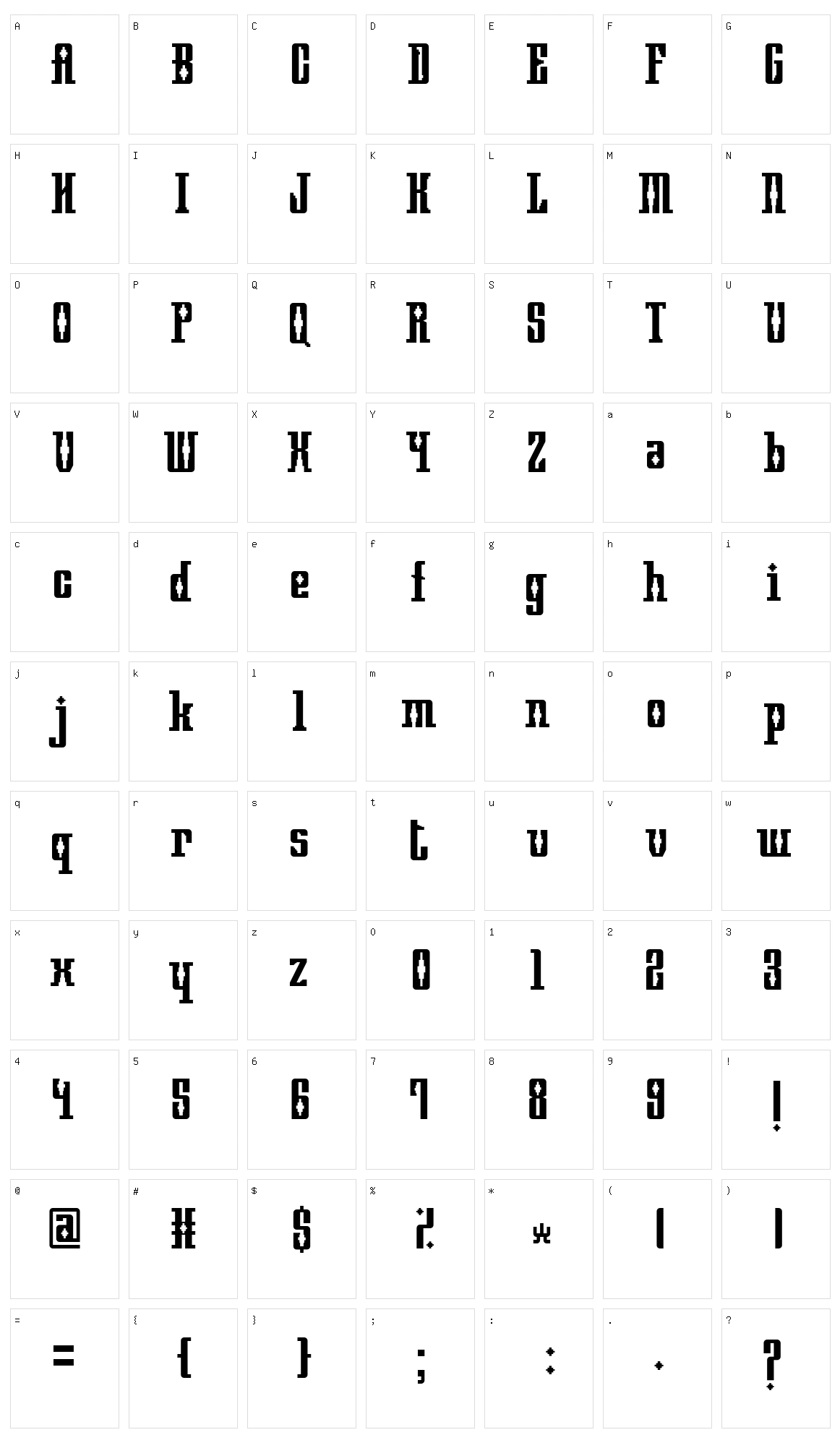 Mayan Square Character Set