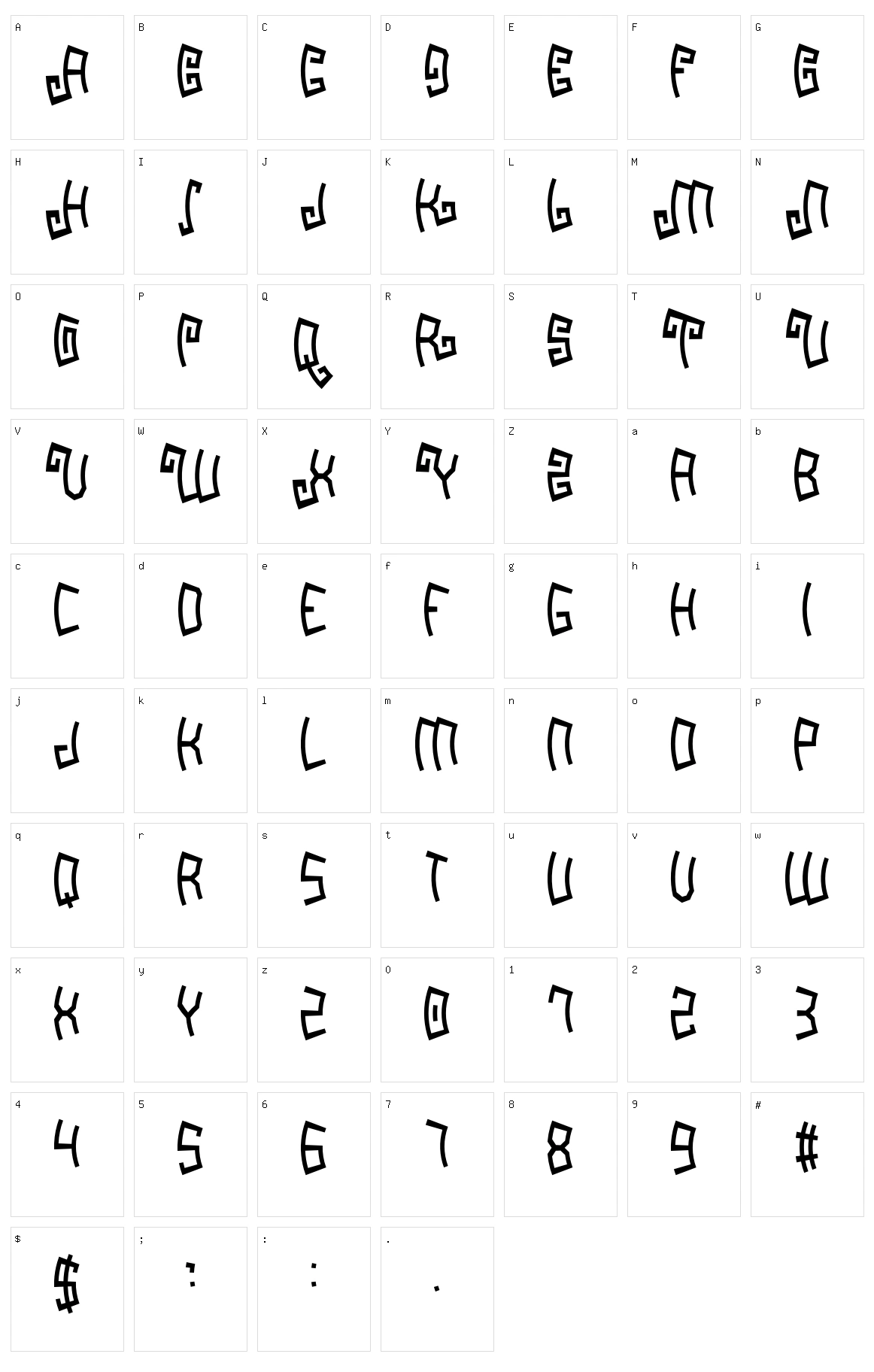 Mayapan Character Set