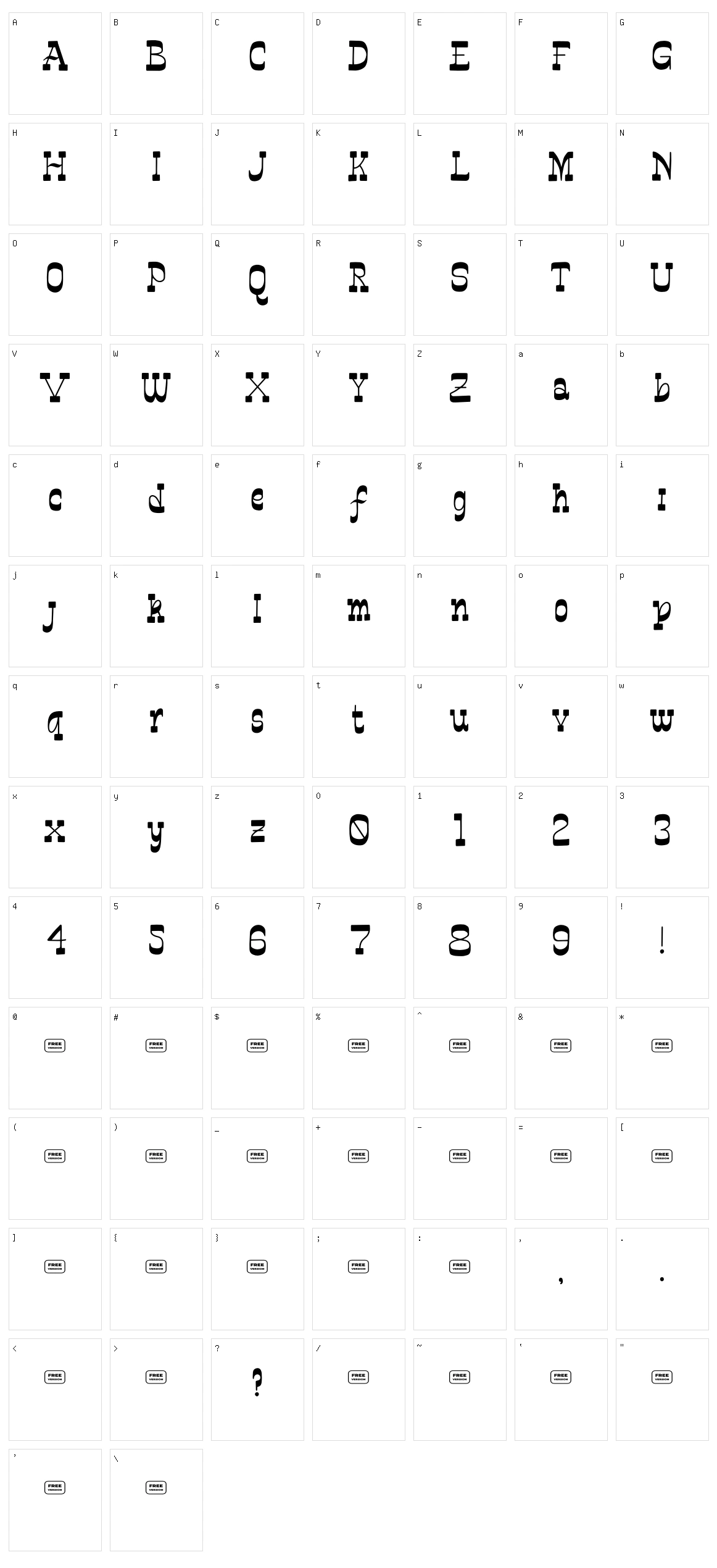 Mexican City Character Set