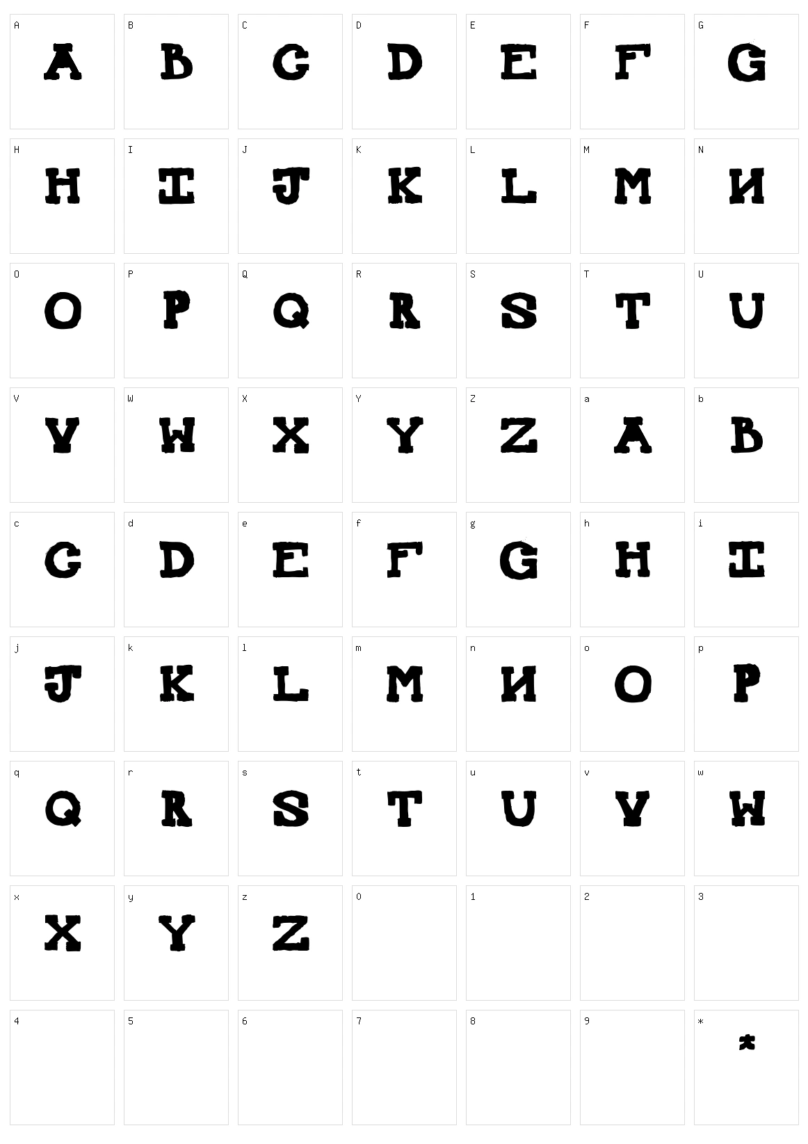 Mexican Knappett Character Set