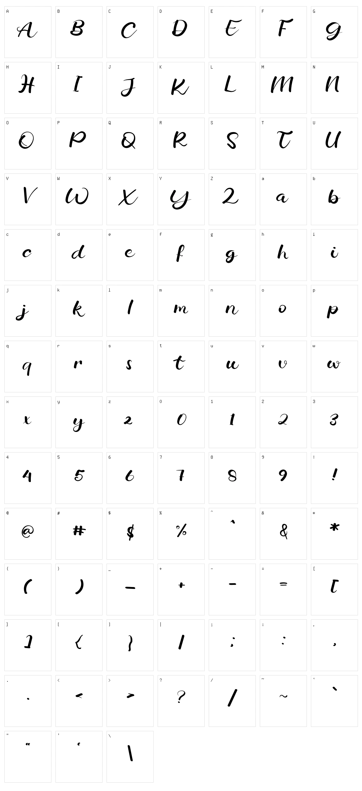 Calligraphy Character Set