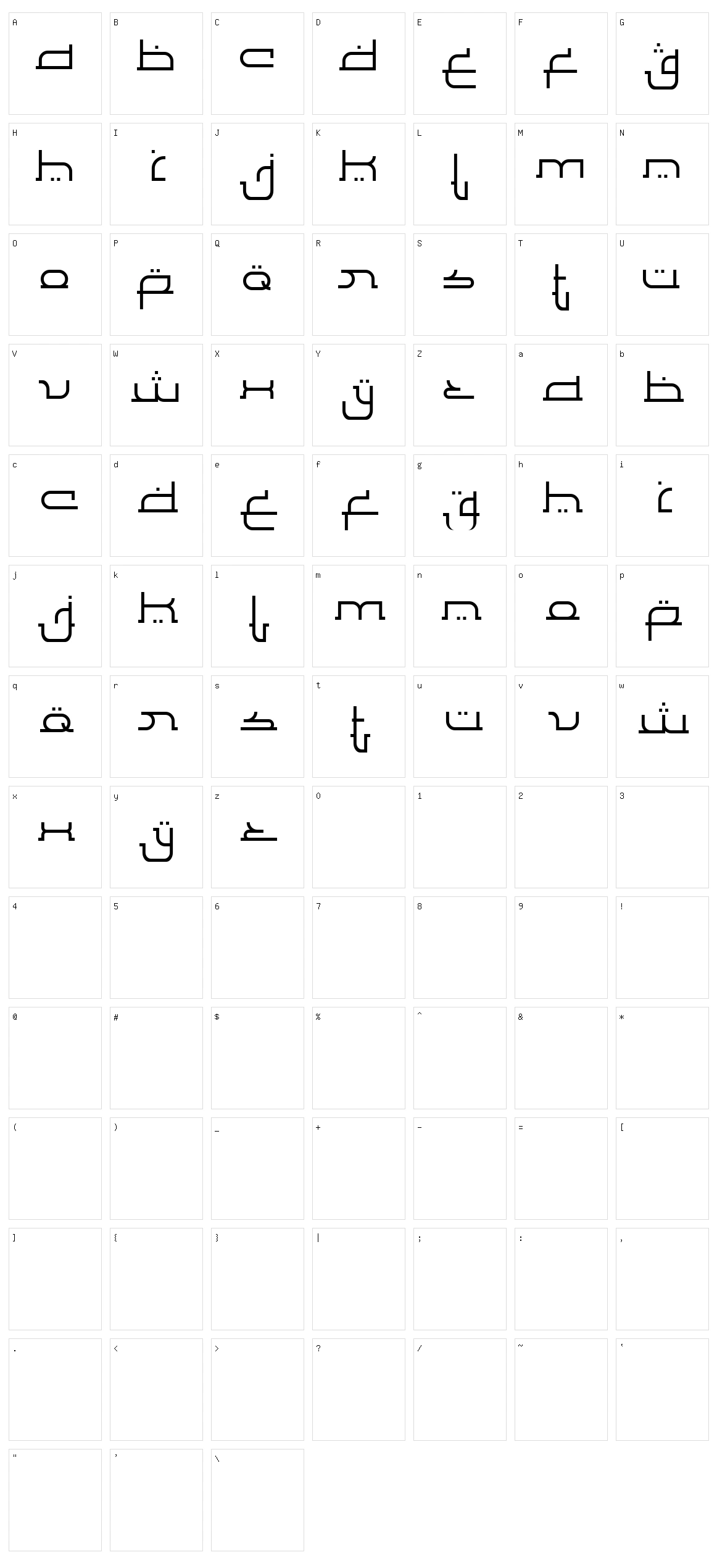 Al Faragh Character Set