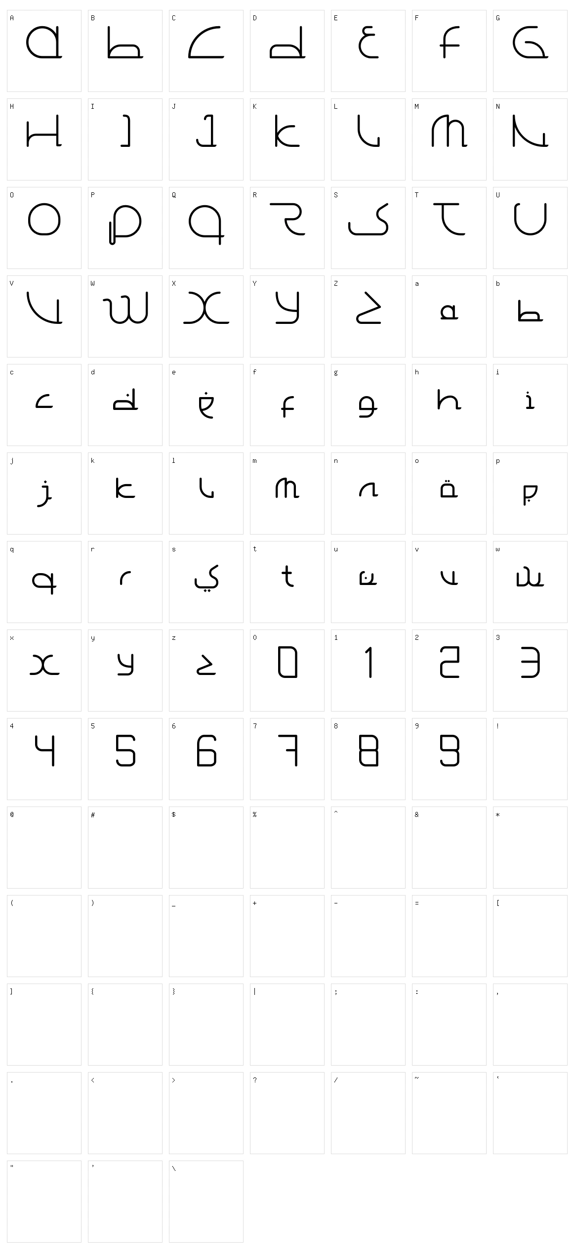 Arab Empang Character Set