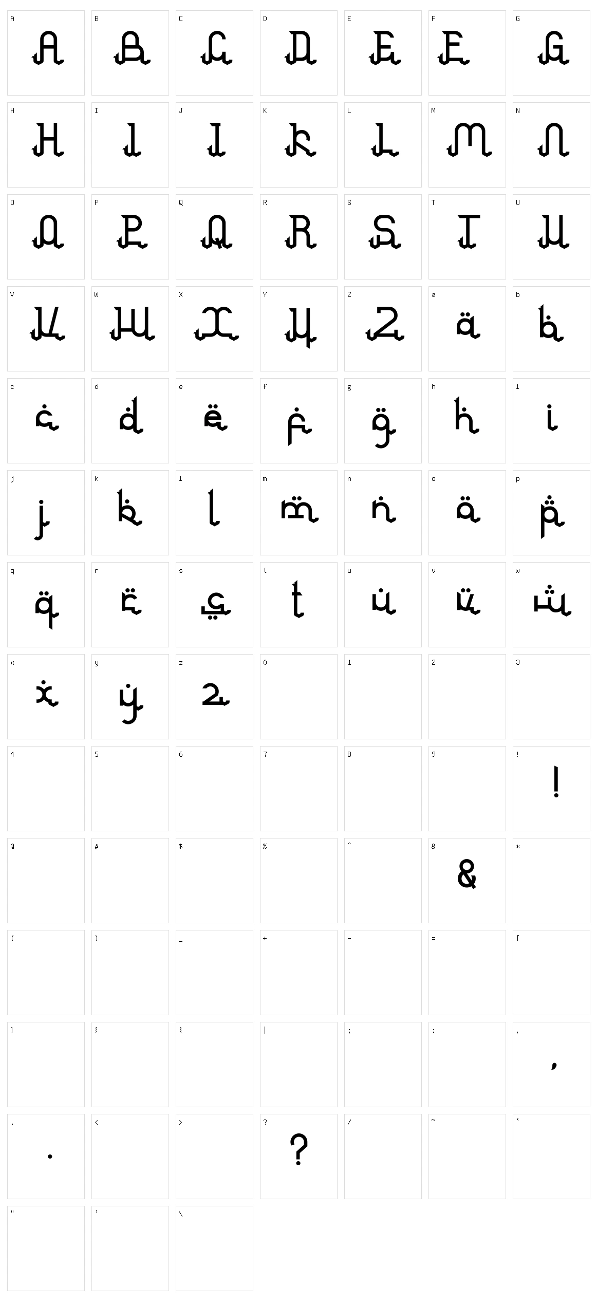 Arabian Character Set