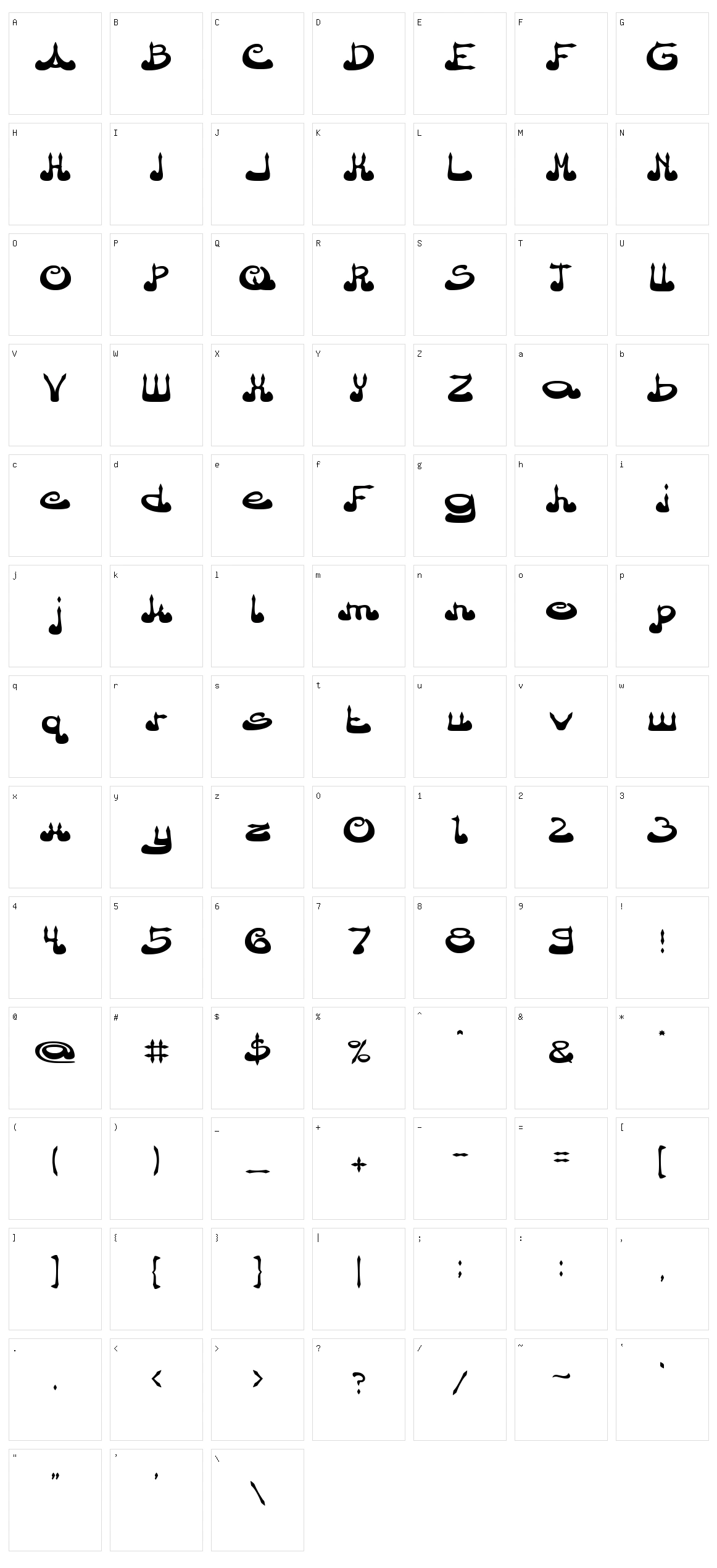 Arabian Prince Character Set