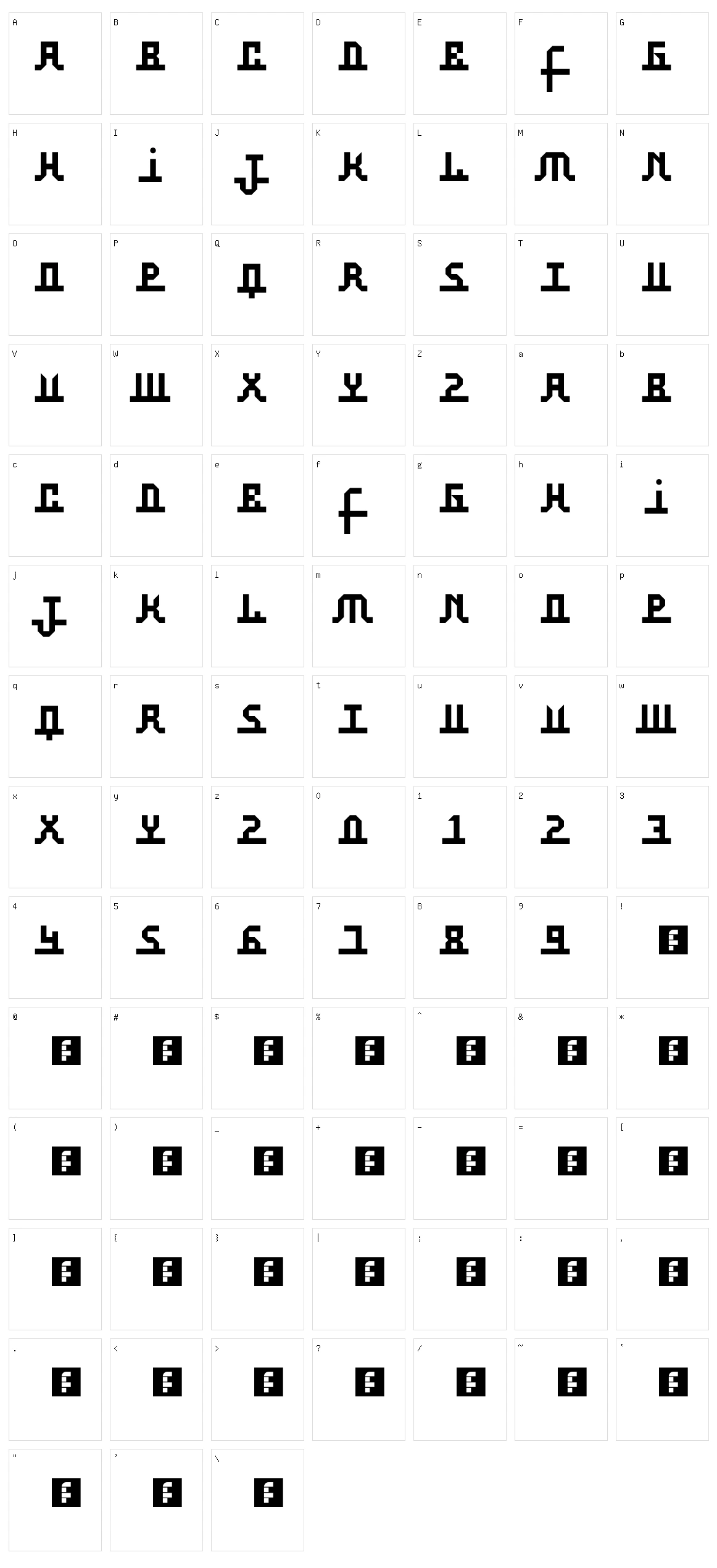 Aufal Character Set