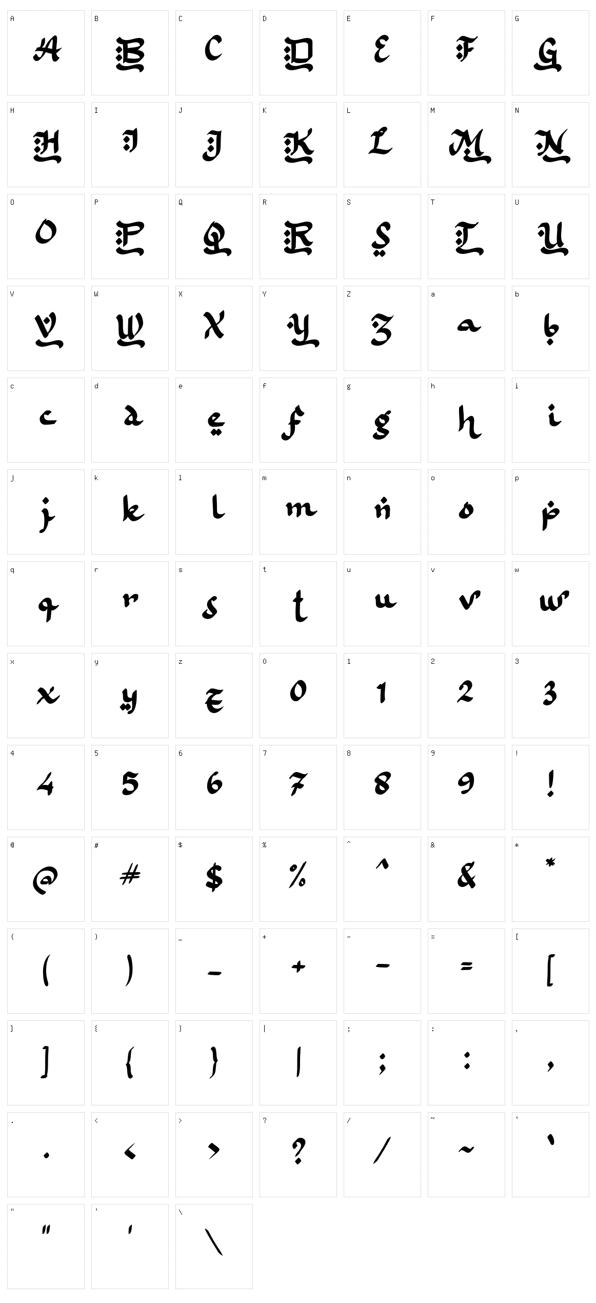 B Bulan Rajab Character Set