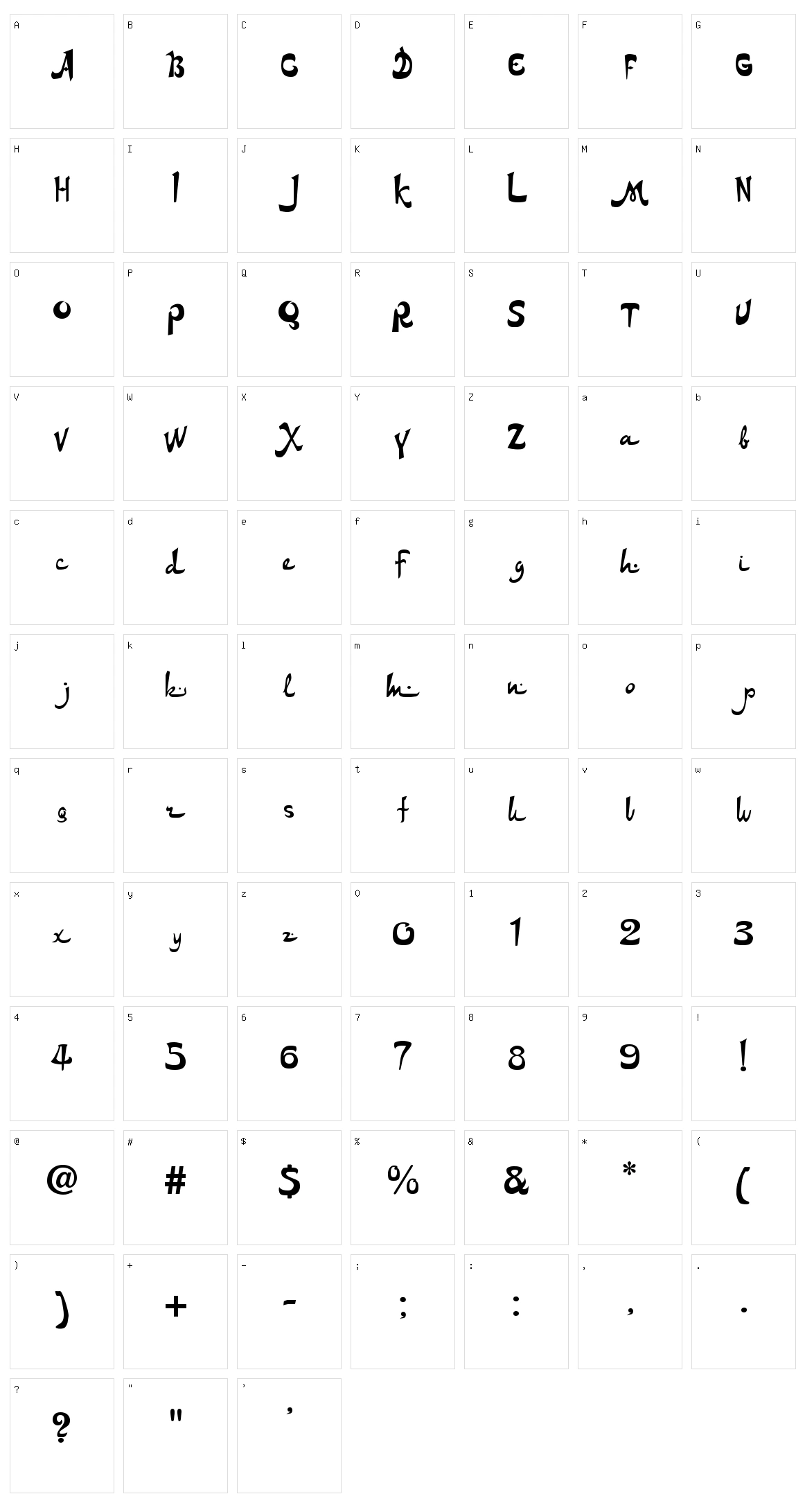 DS Arabic Character Set