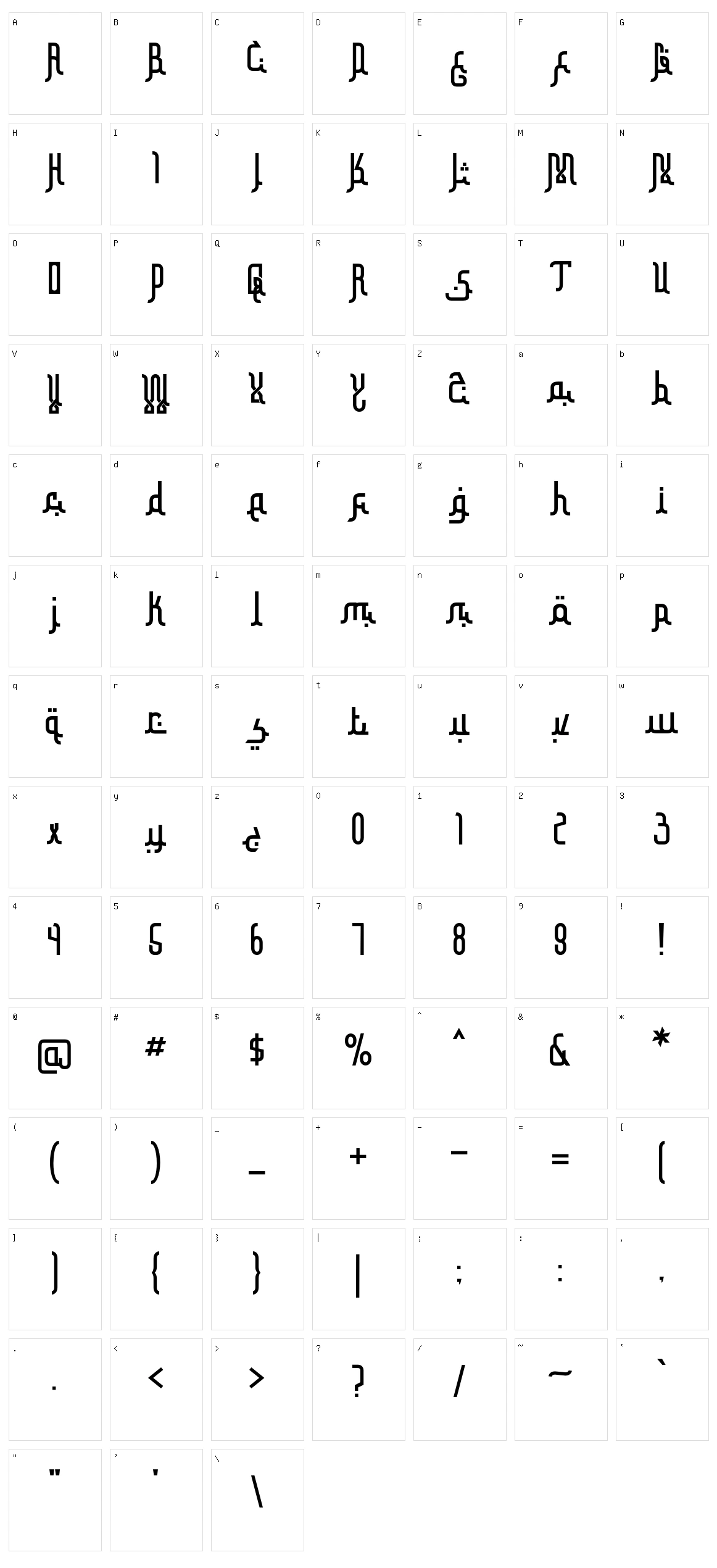 Elmasive Character Set