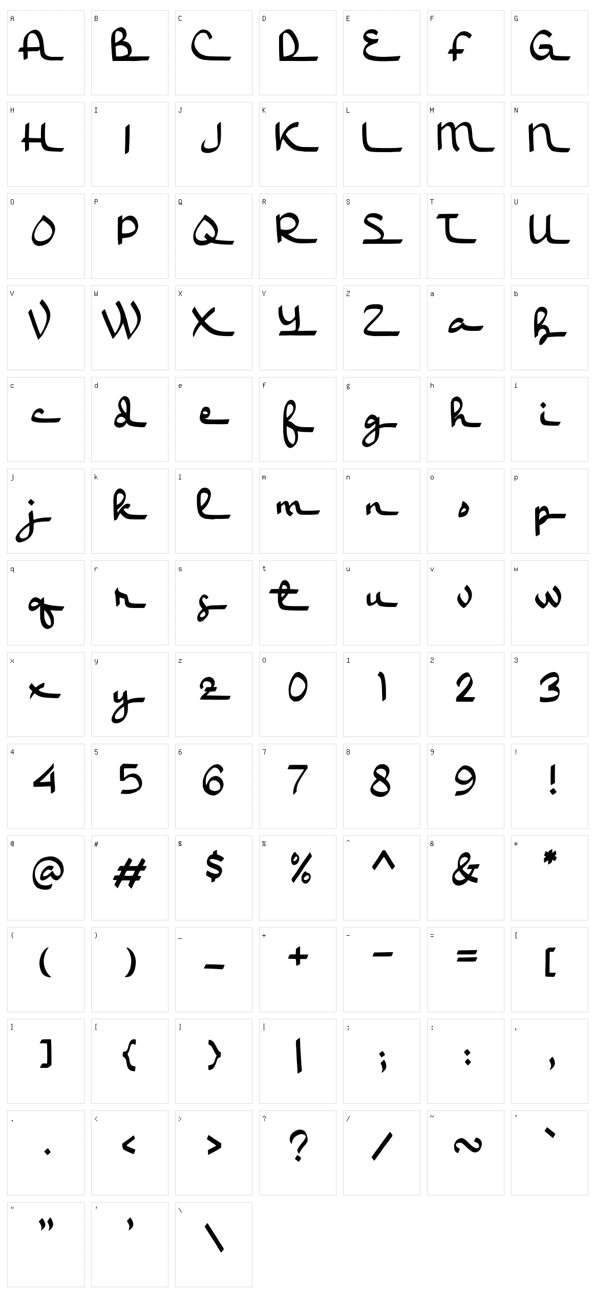 Humna Character Set