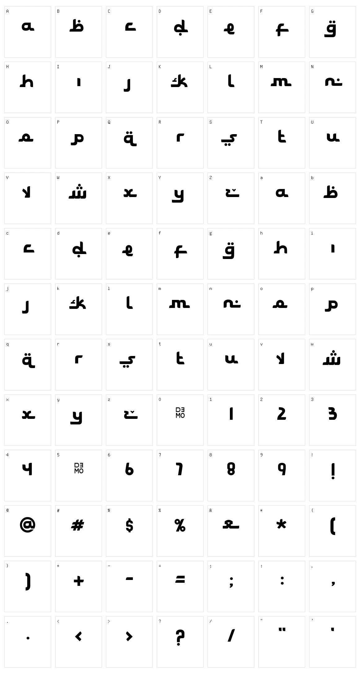 Jasmeen Character Set