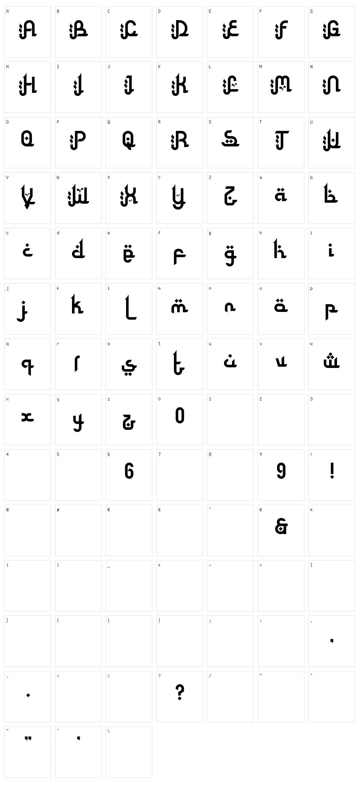 Kahfi Character Set