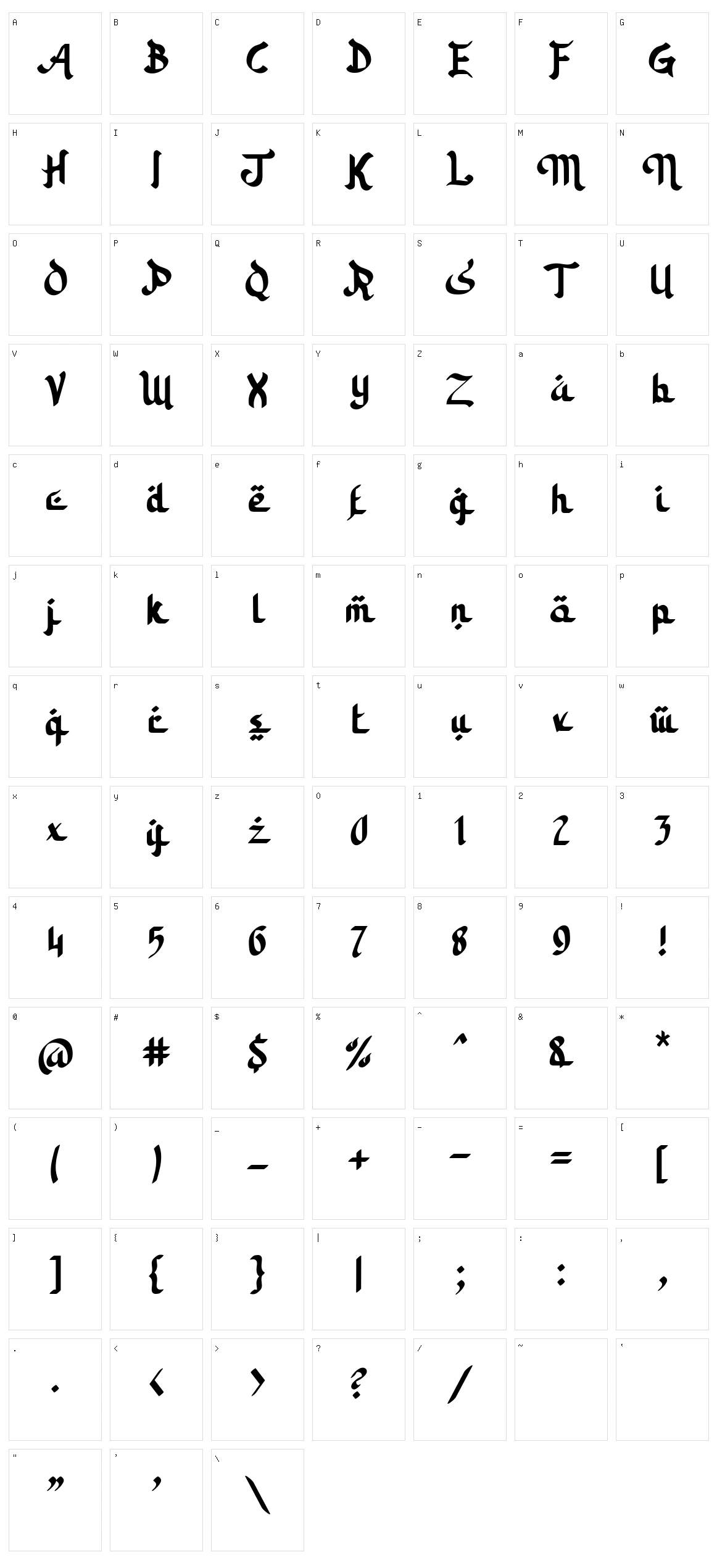 Kahlil Character Set