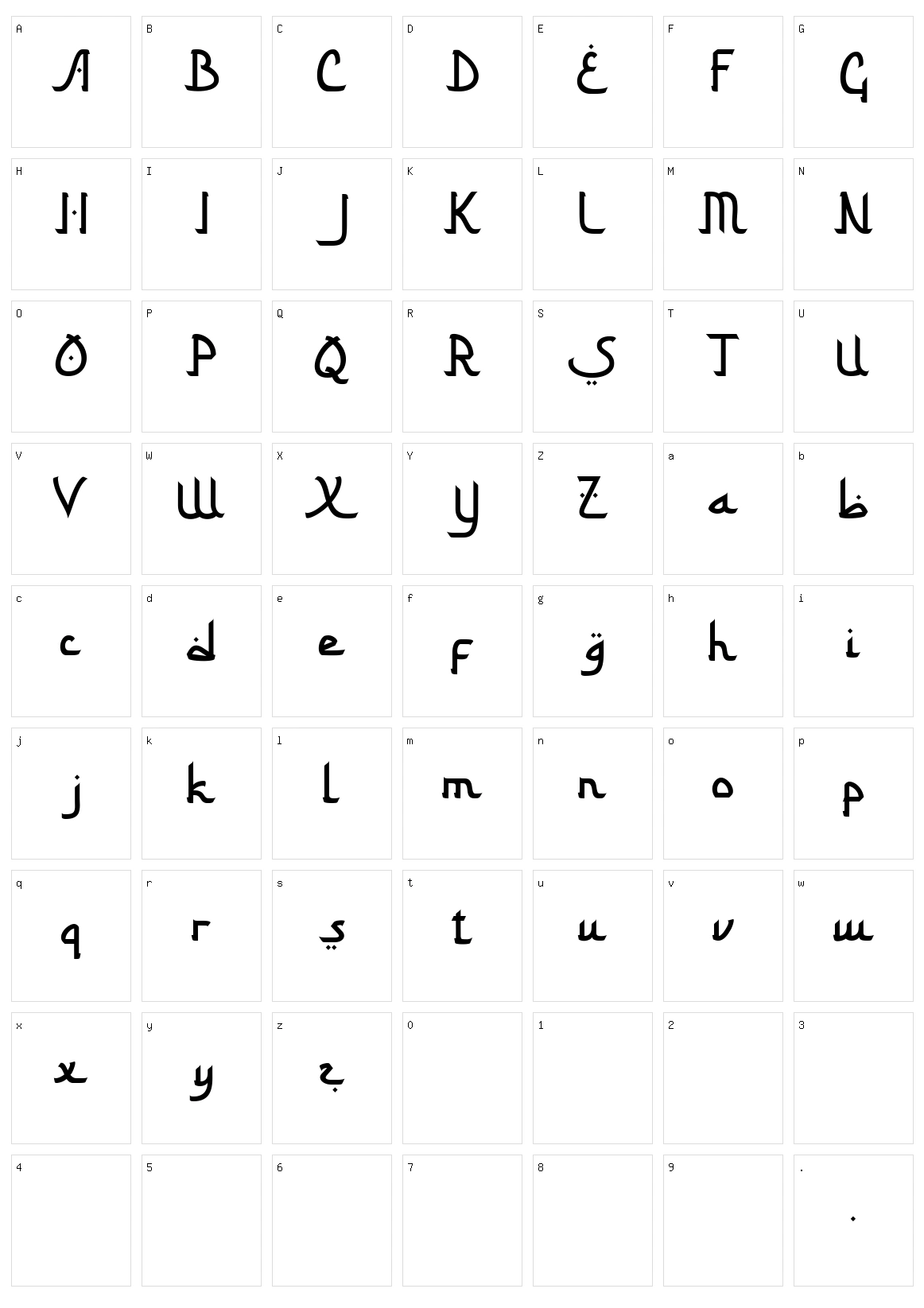 Khalid Character Set