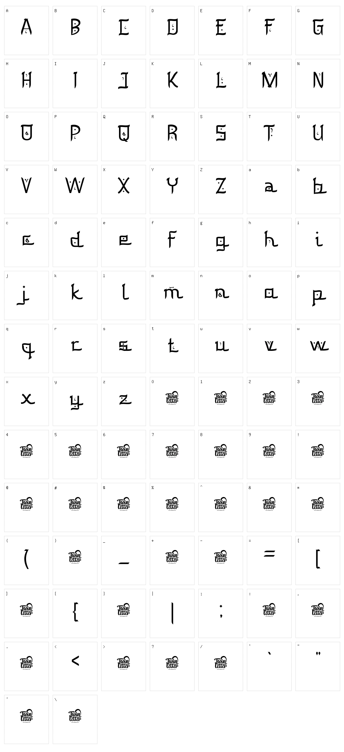 Kuzimy Character Set