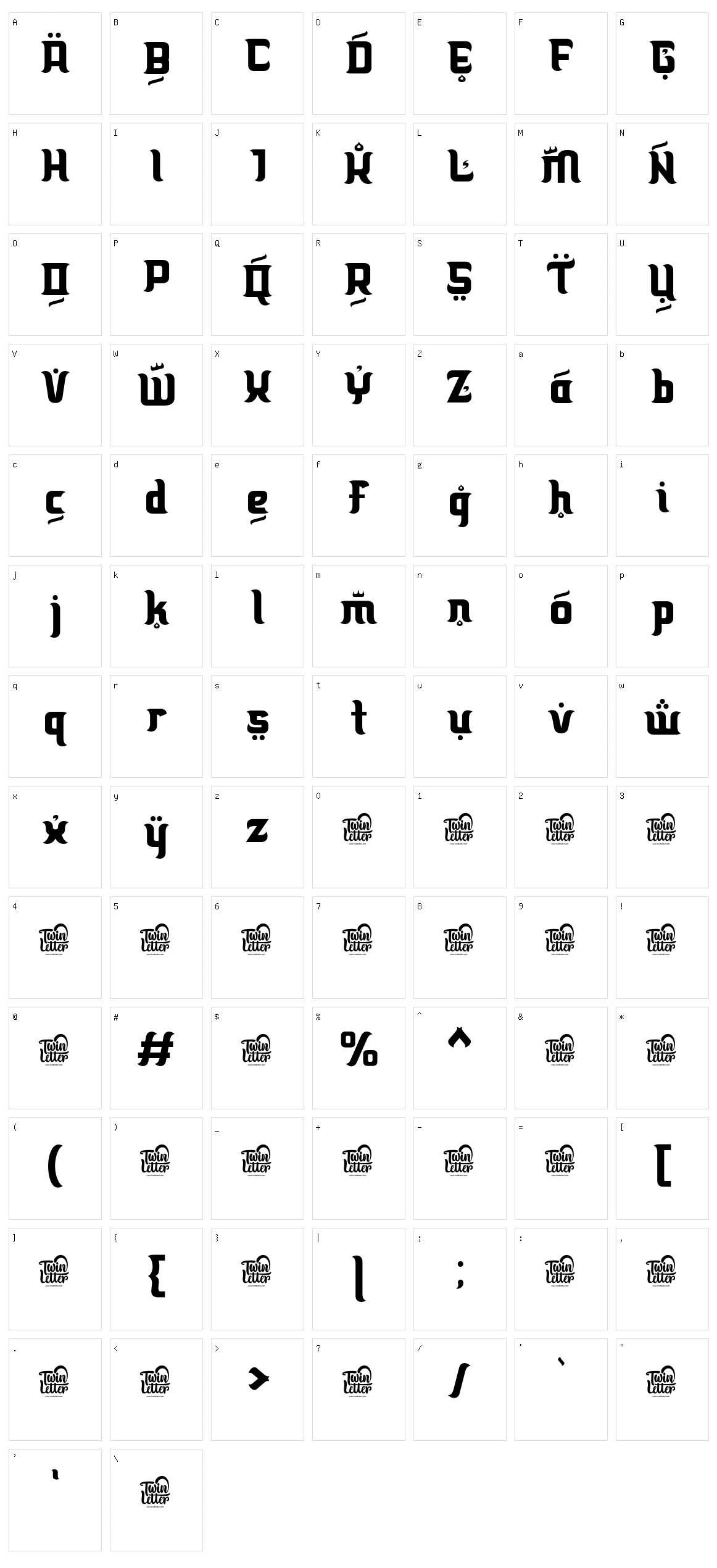 Makwus Character Set