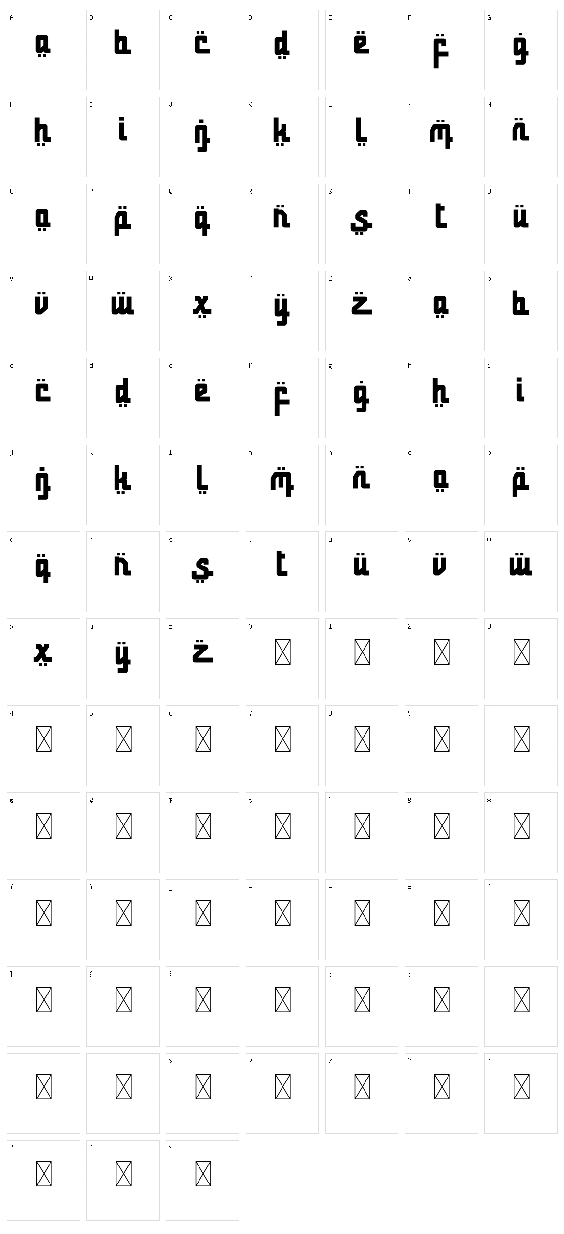 Muscat Character Set