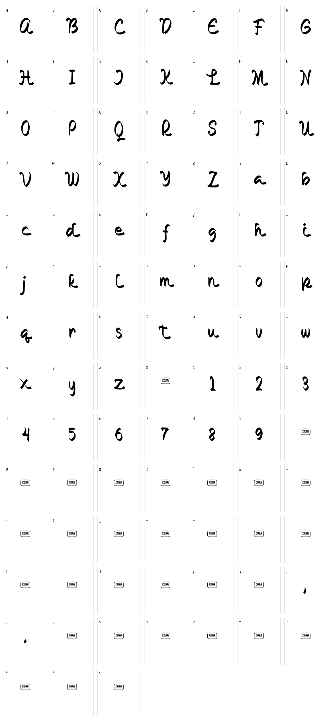 Rabiul Character Set