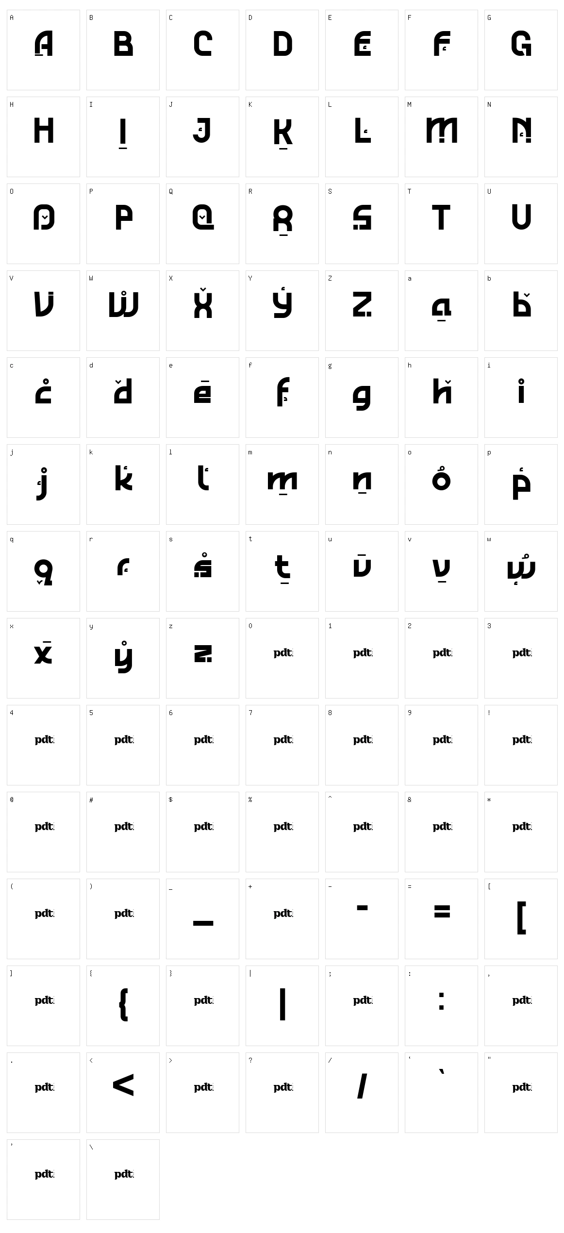Reywak Character Set