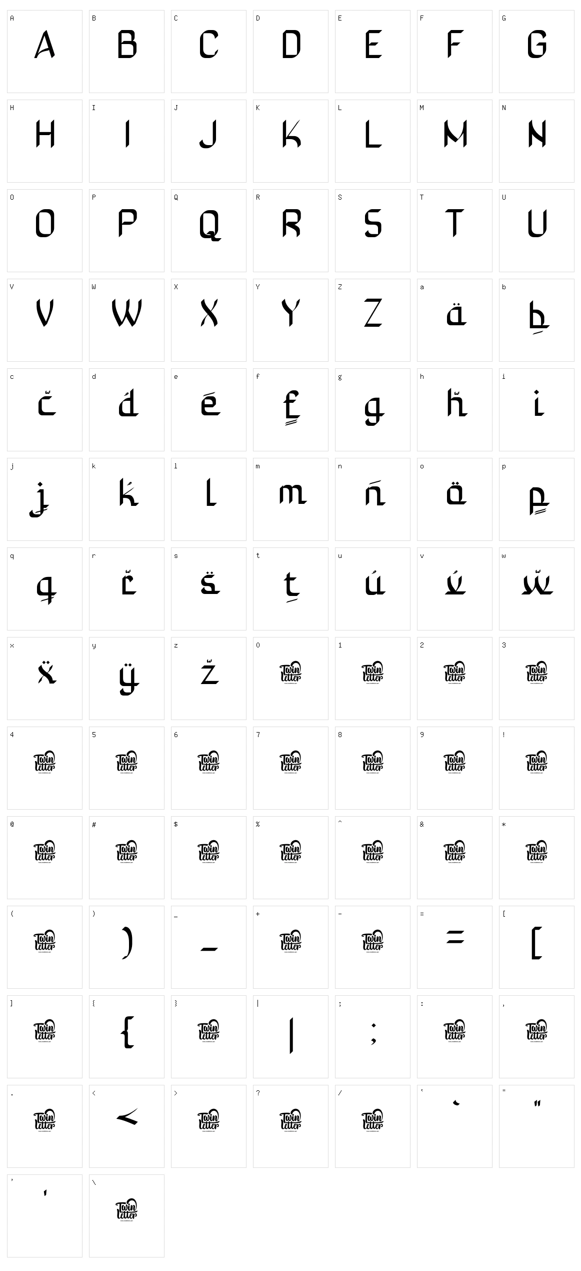 Rowit Character Set