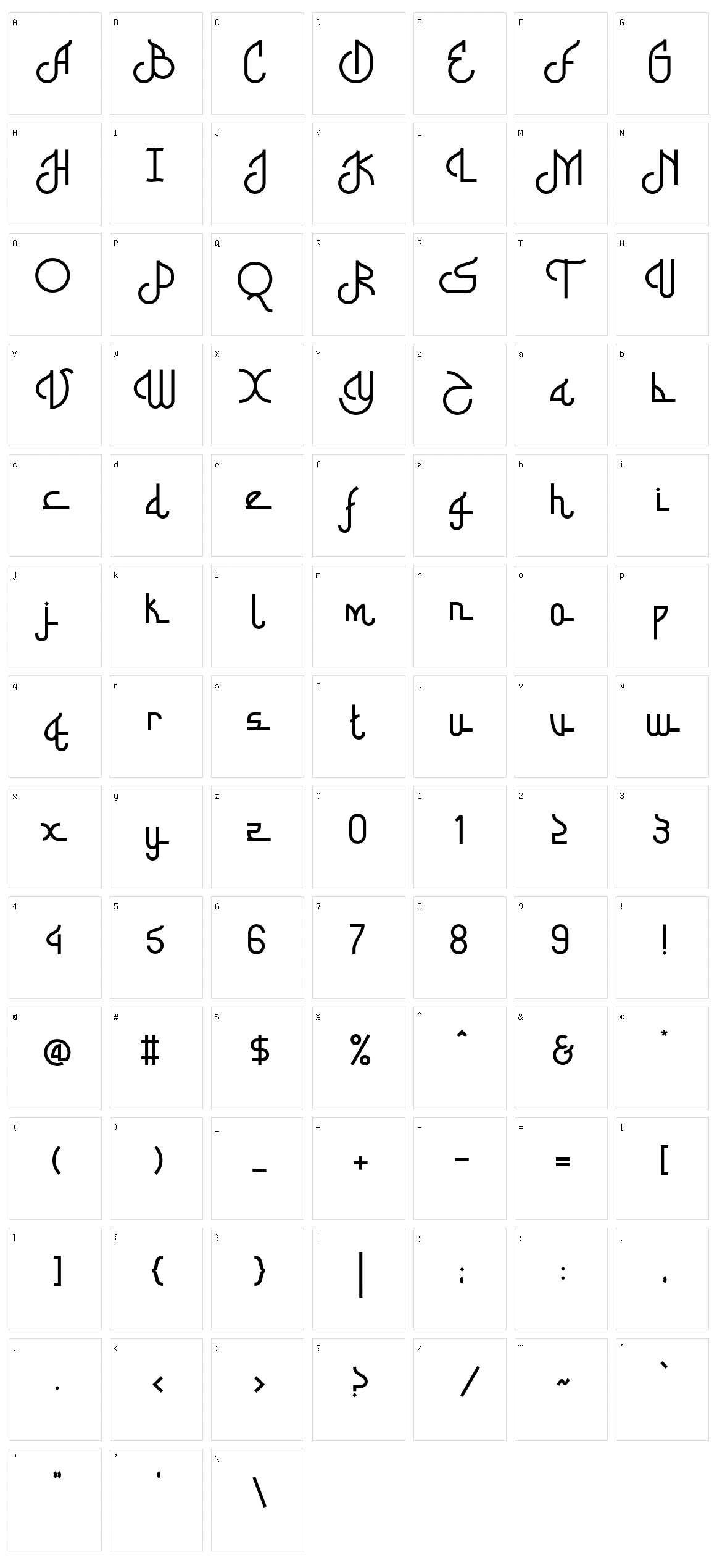 Shabyan Character Set