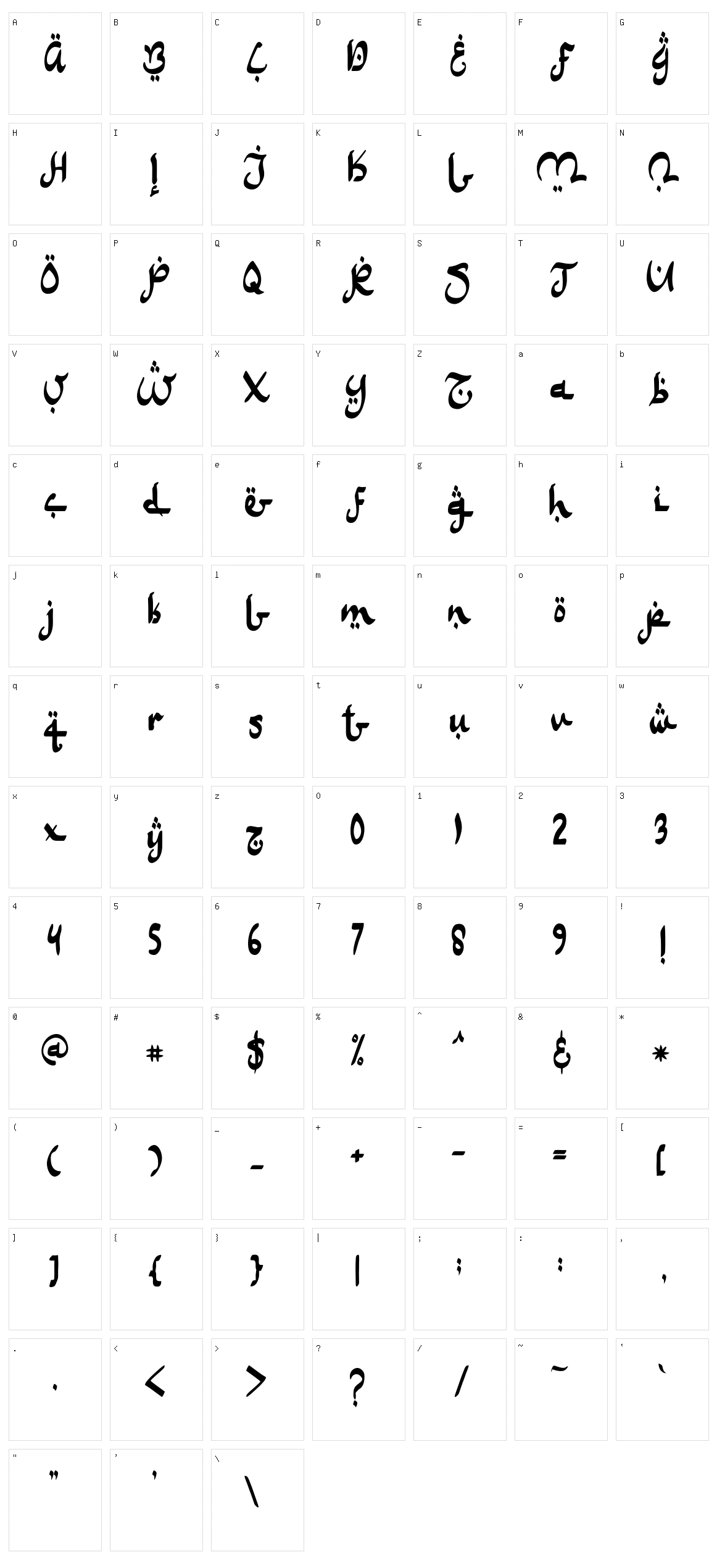 Shalleh Character Set