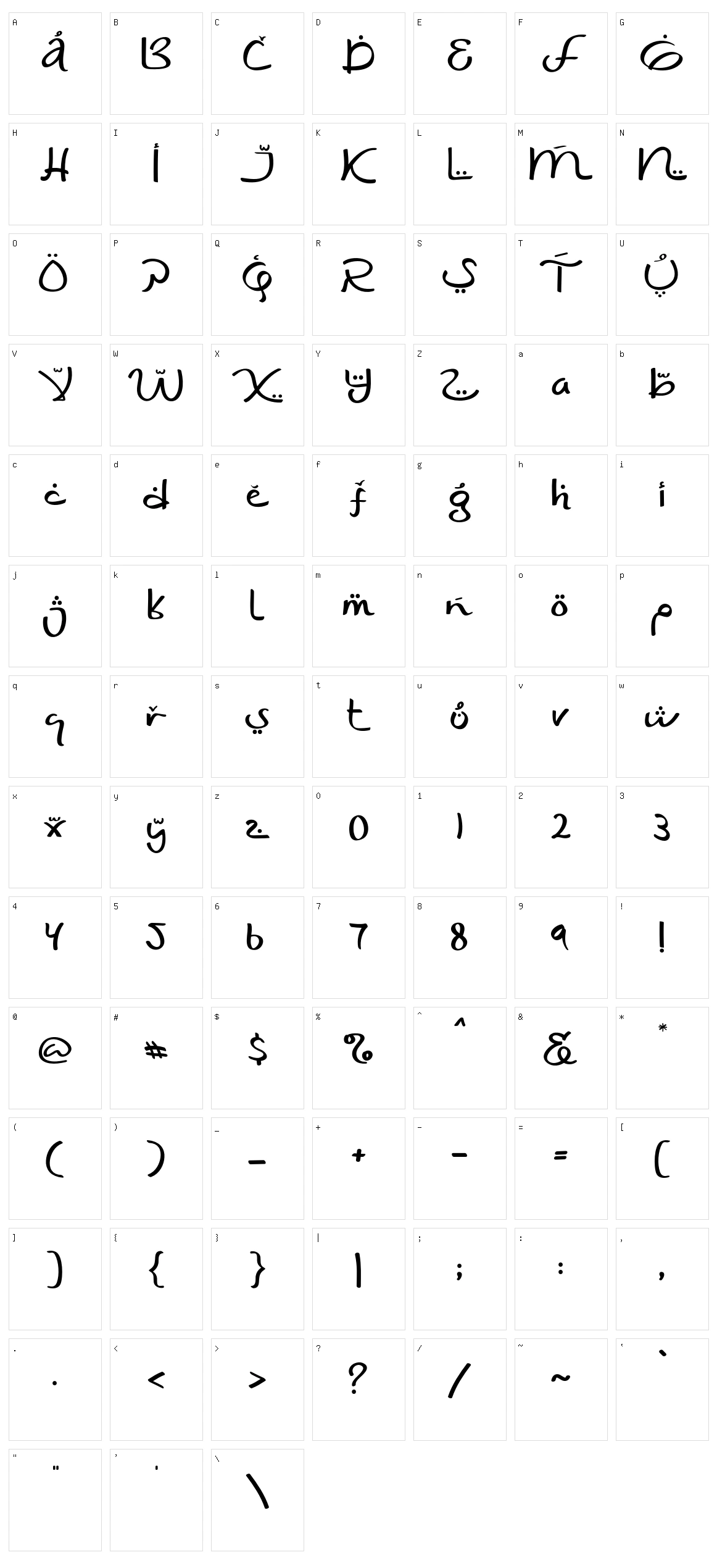Shaumy Character Set