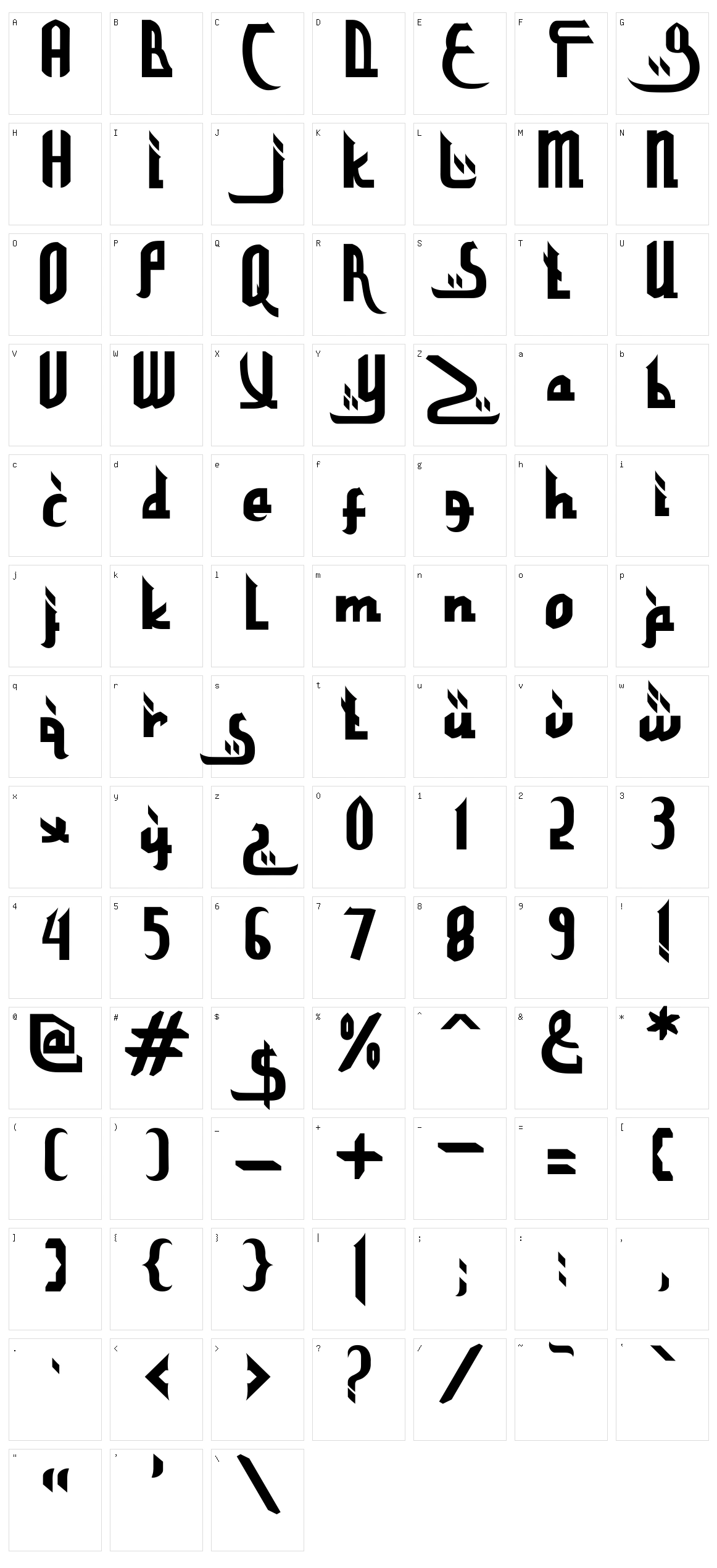 Sparkling Khufis Character Set
