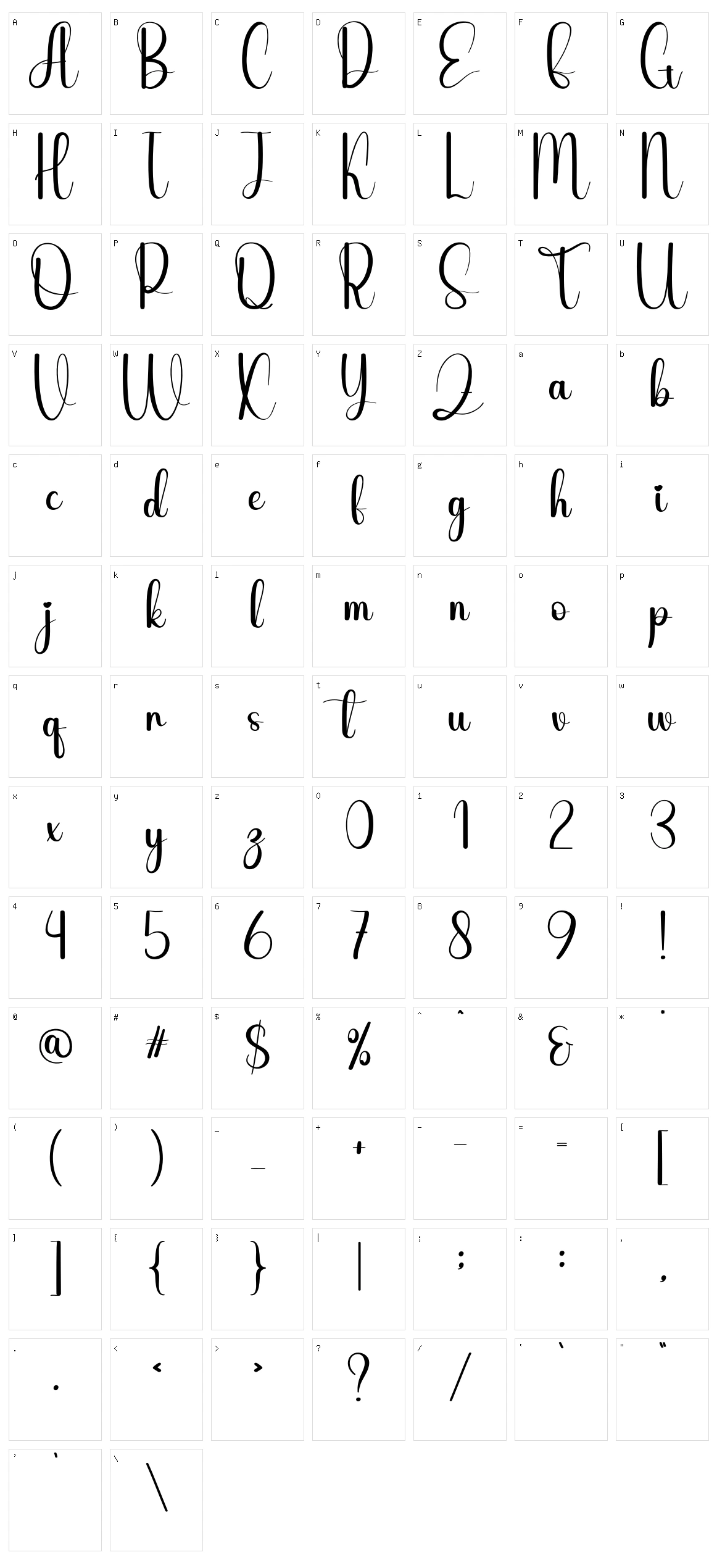Pinion Character Set