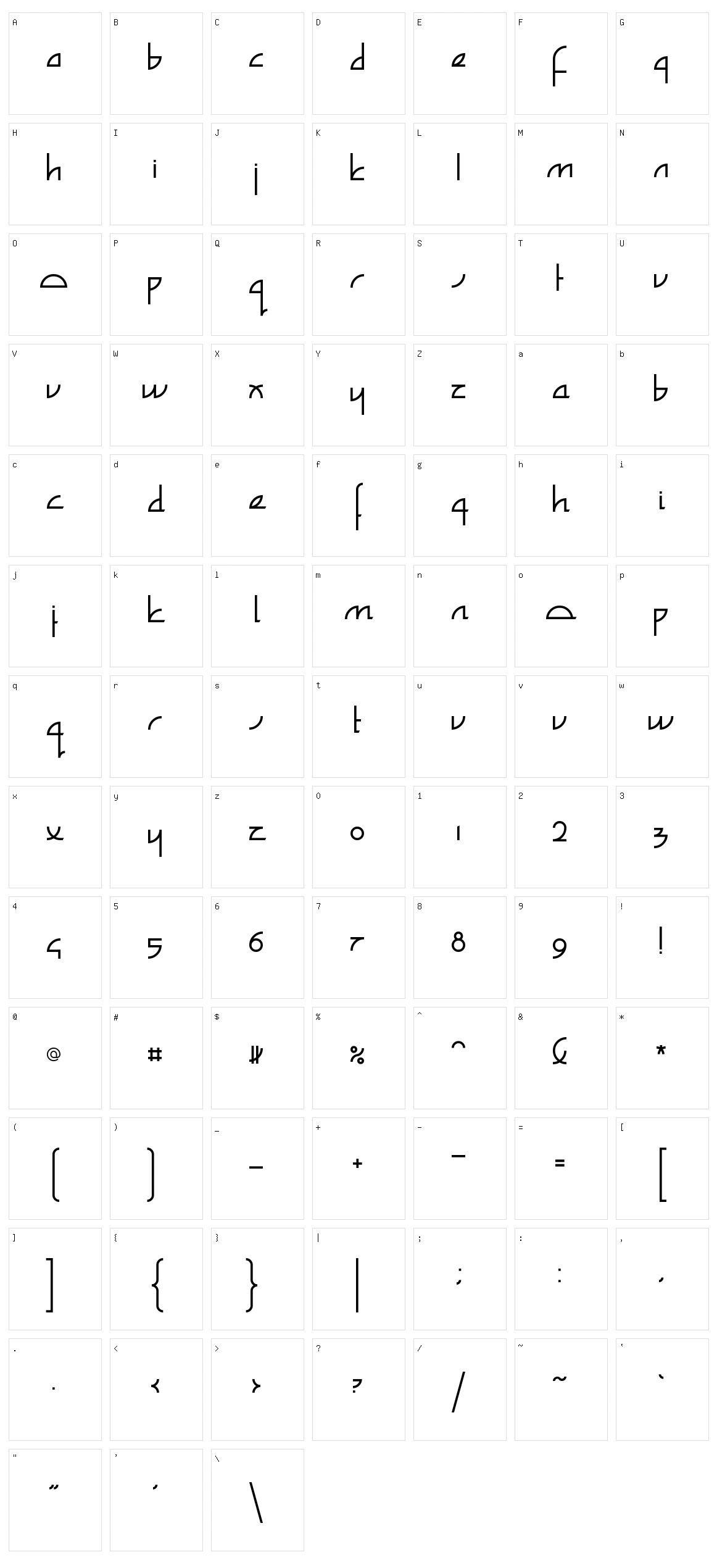 Zefir Character Set